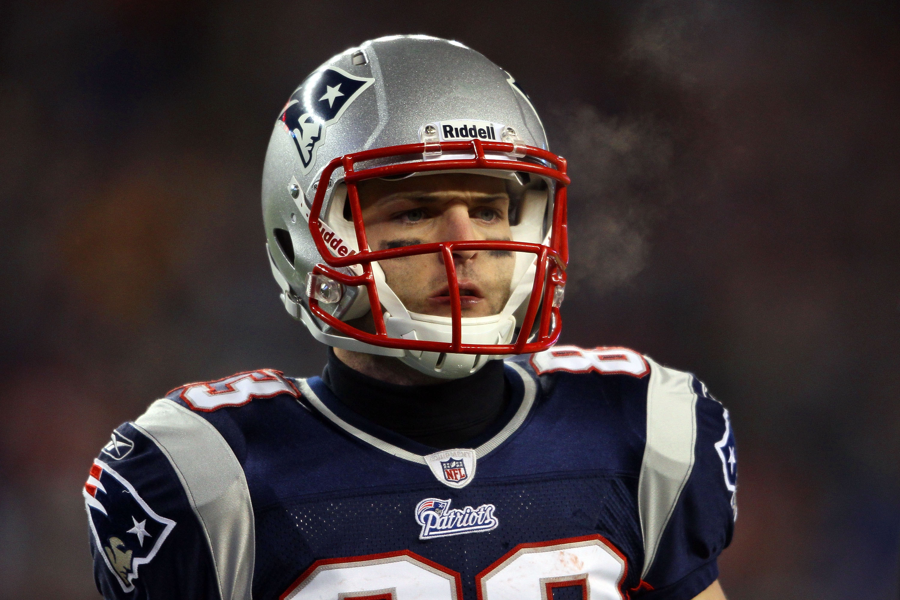 New England Patriots Tom Brady and San Diego Chargers Philip Rivers  exchange words after the AFC Championship game at Gillette Stadium in  Foxboro Massachusetts on January 20, 2008. The Patriots defeated the