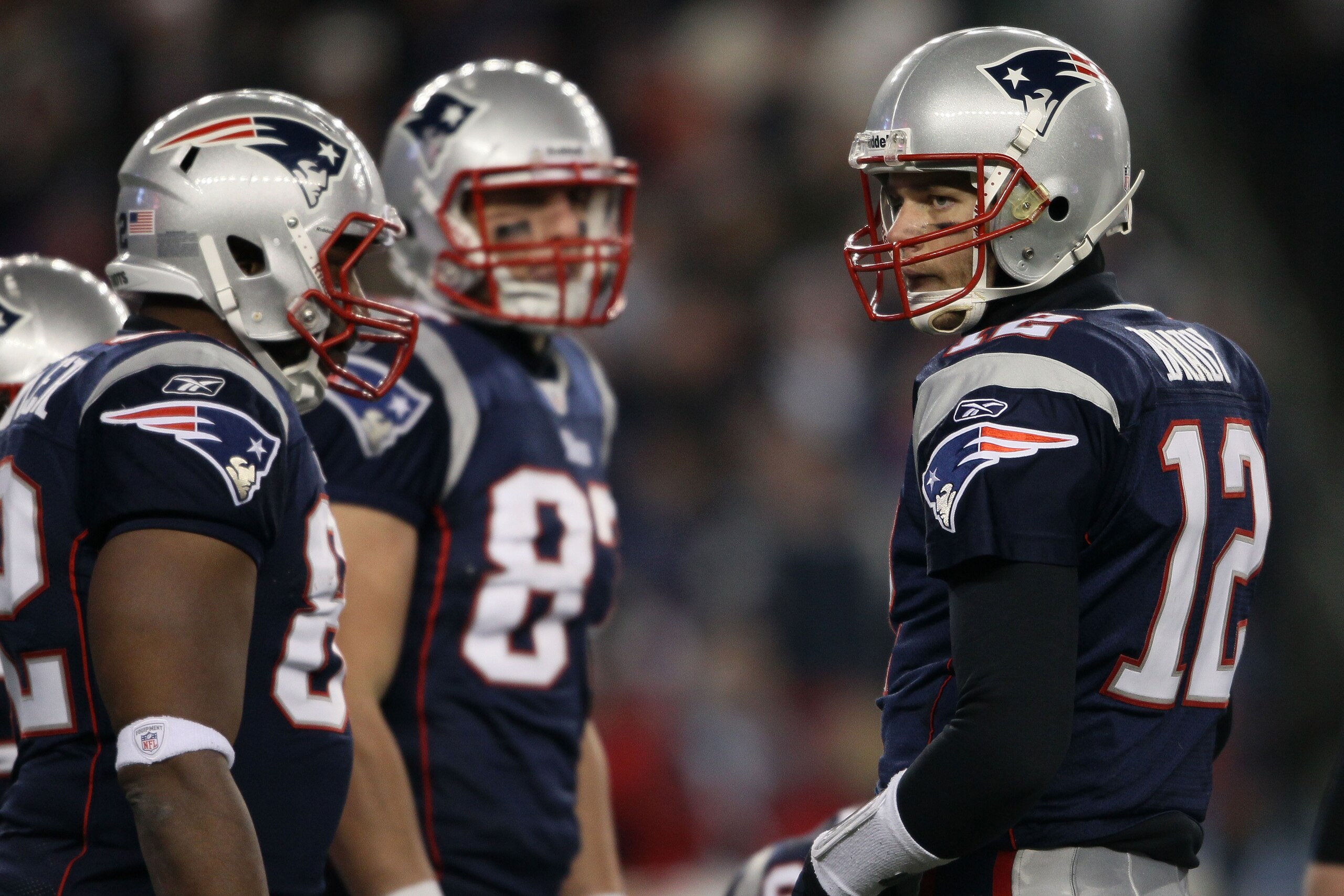 FOXBORO, MA - JANUARY 16: Quarterback Tom Brady #12 of the New England Patriots stands on the field during their 2011 AFC divisional playoff game against the New York Jets at Gillette Stadium on January 16, 2011 in Foxboro, Massachusetts. (Photo by Elsa FOXBORO, MA - JANUARY 16: Quarterback Tom Brady #12 of the New England Patriots stands on the field during their 2011 AFC divisional playoff game against the New York Jets at Gillette Stadium on January 16, 2011 in Foxboro, Massachusetts. (Photo by Elsa