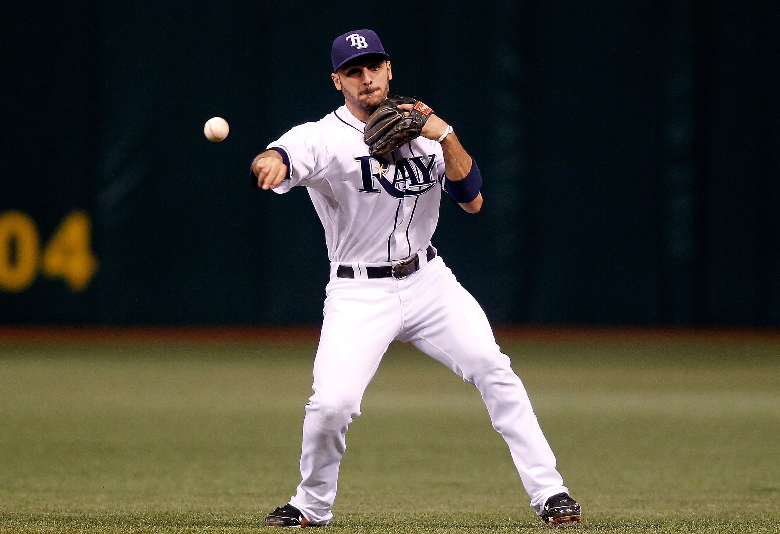ST. PETERSBURG - SEPTEMBER 27: Infielder Sean Rodriguez #1 of the Tampa Bay Rays throws to first base for an out against the Baltimore Orioles during the game at Tropicana Field on September 27, 2010 in St. Petersburg, Florida. (Photo by J. Meric/Getty ST. PETERSBURG - SEPTEMBER 27: Infielder Sean Rodriguez #1 of the Tampa Bay Rays throws to first base for an out against the Baltimore Orioles during the game at Tropicana Field on September 27, 2010 in St. Petersburg, Florida. (Photo by J. Meric/Getty