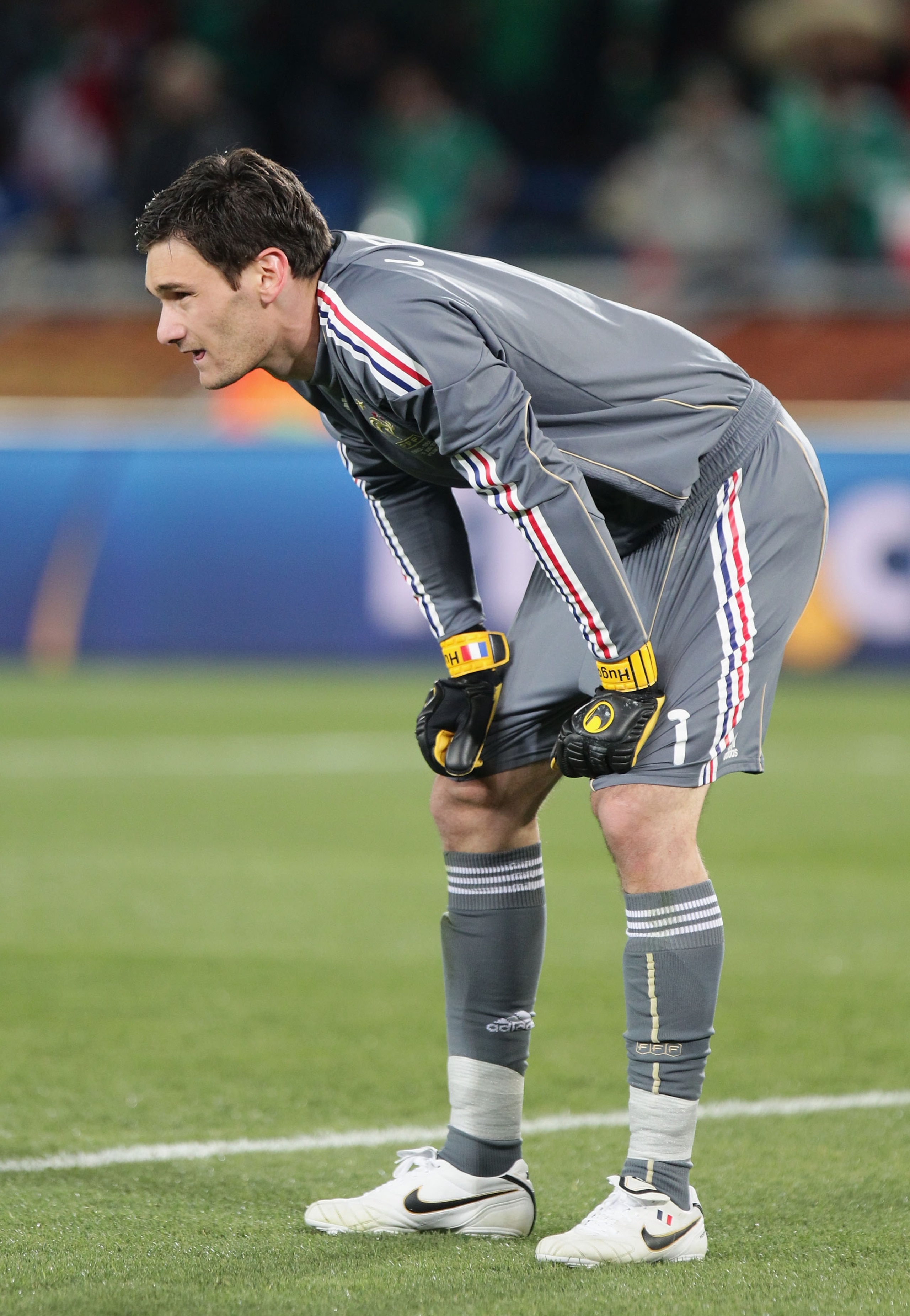POLOKWANE, SOUTH AFRICA - JUNE 17:  Hugo Lloris of France is dejected after conceding a goal during the 2010 FIFA World Cup South Africa Group A match between France and Mexico at the Peter Mokaba Stadium on June 17, 2010 in Polokwane, South Africa.  (Pho