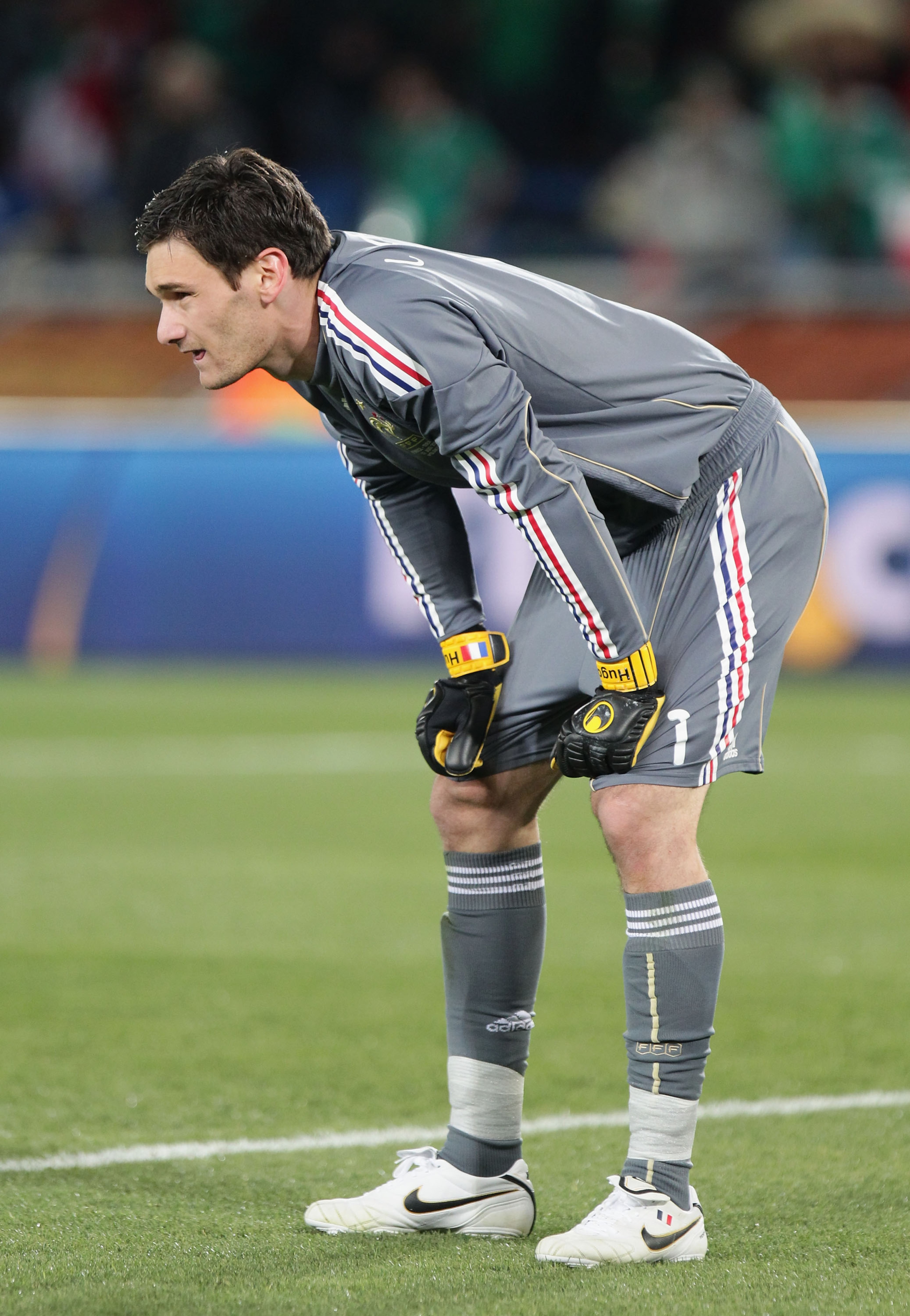 POLOKWANE, SOUTH AFRICA - JUNE 17:  Hugo Lloris of France is dejected after conceding a goal during the 2010 FIFA World Cup South Africa Group A match between France and Mexico at the Peter Mokaba Stadium on June 17, 2010 in Polokwane, South Africa.  (Pho