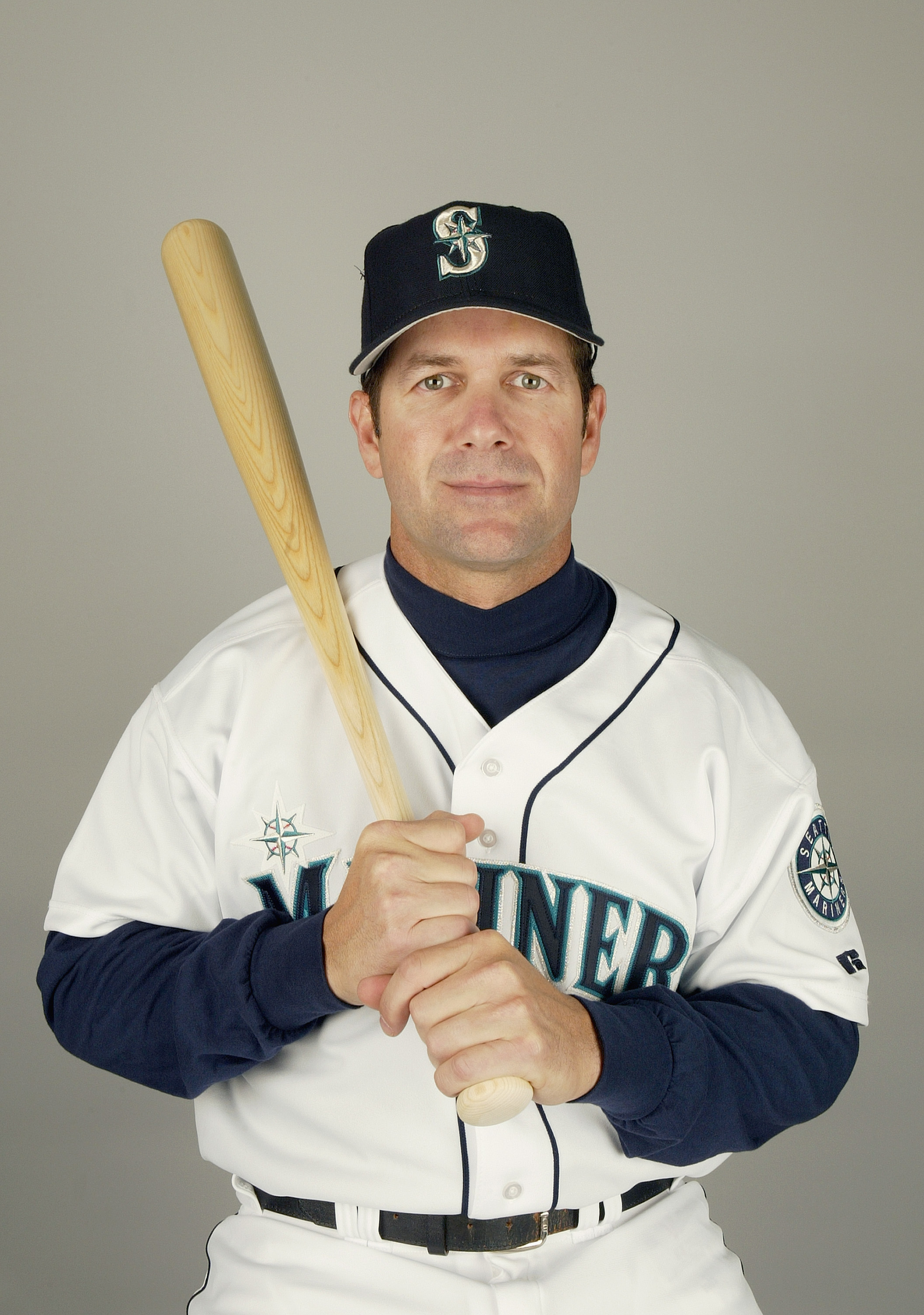 PEORIA, AZ - FEBRUARY 27:  Designated hitter Edgar Martinez #11 of the Seattle Mariners poses for a portrait during the 2004 MLB Spring Training Photo Day at Peoria Stadium on February 27, 2004 in Peoria, Arizona. (Photo by Harry How/Getty Images)