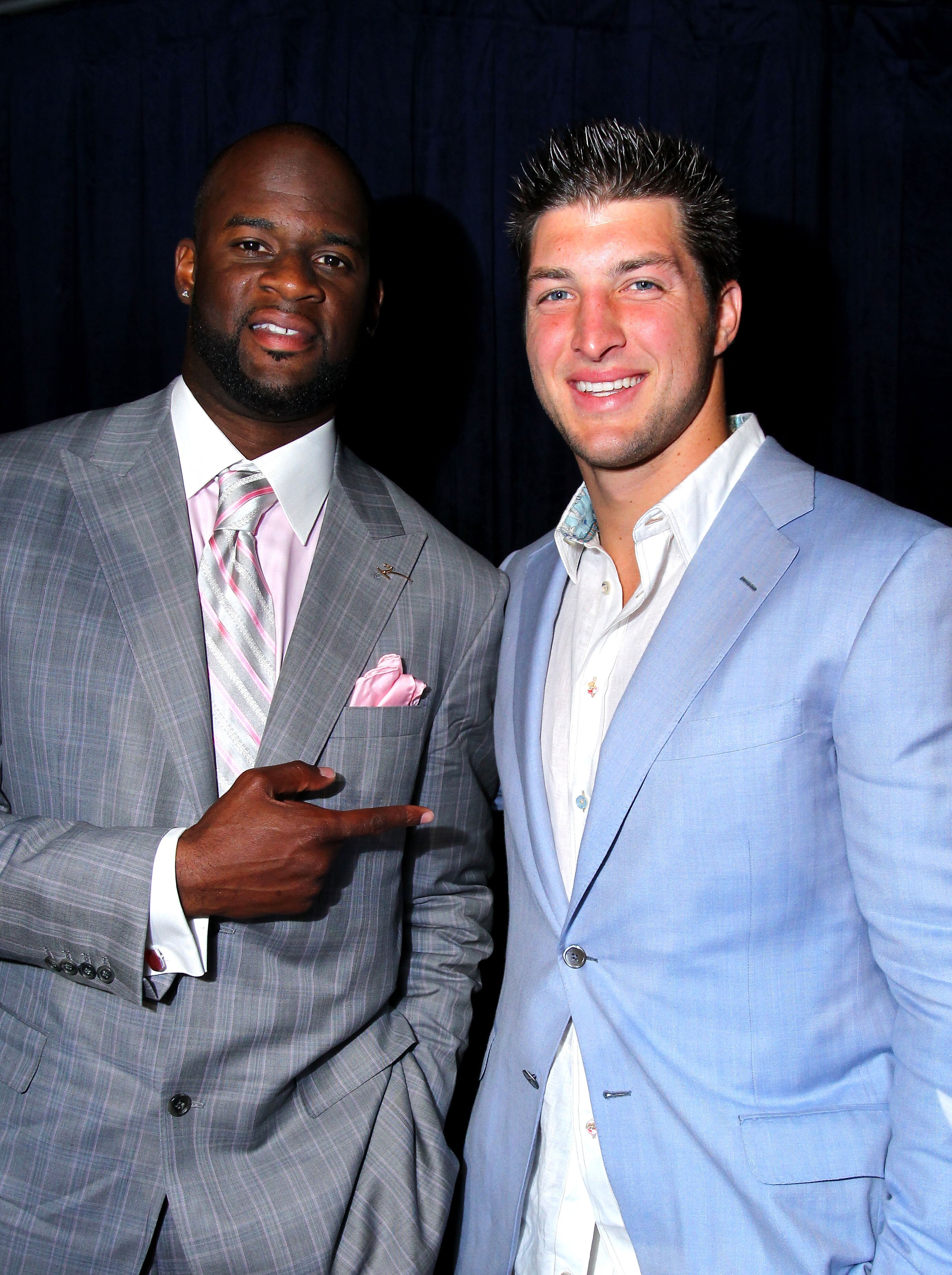 LOS ANGELES, CA - JULY 14:  Tennessee Titans quarterback Vince Young and Denver Broncos quarterback Tim Tibow attend the 2010 ESPY Awards at Nokia Theatre L.A. Live on July 14, 2010 in Los Angeles, California.  (Photo by Alexandra Wyman/Getty Images for E