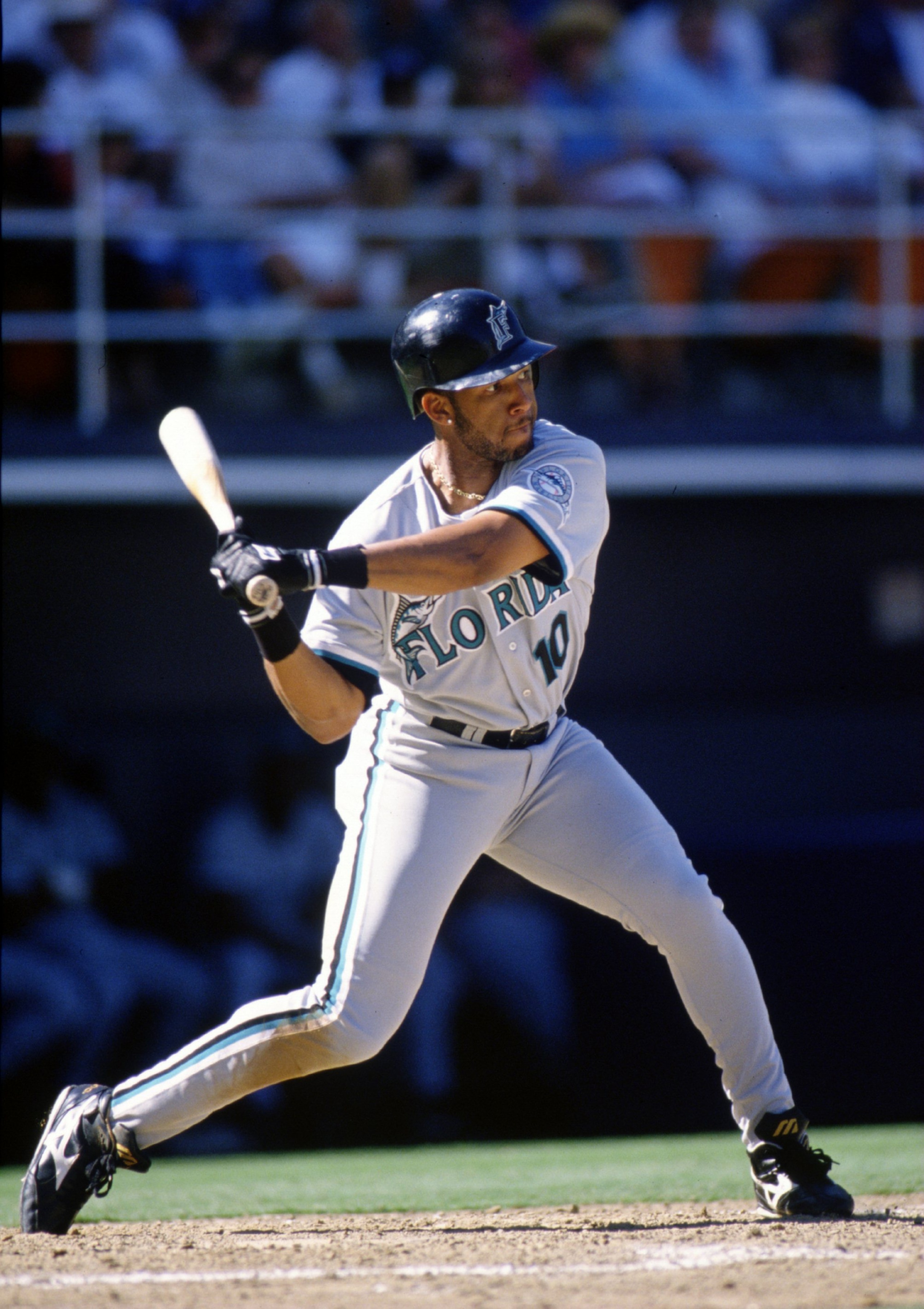 8 Apr 1996:  Gary Sheffield of the Florida Marlins in action during the Marlins 9-2 loss to the San Diego Padres at Jack Murphy Stadium in San Diego, California. Mandatory Credit: Stephen Dunn/Allsport