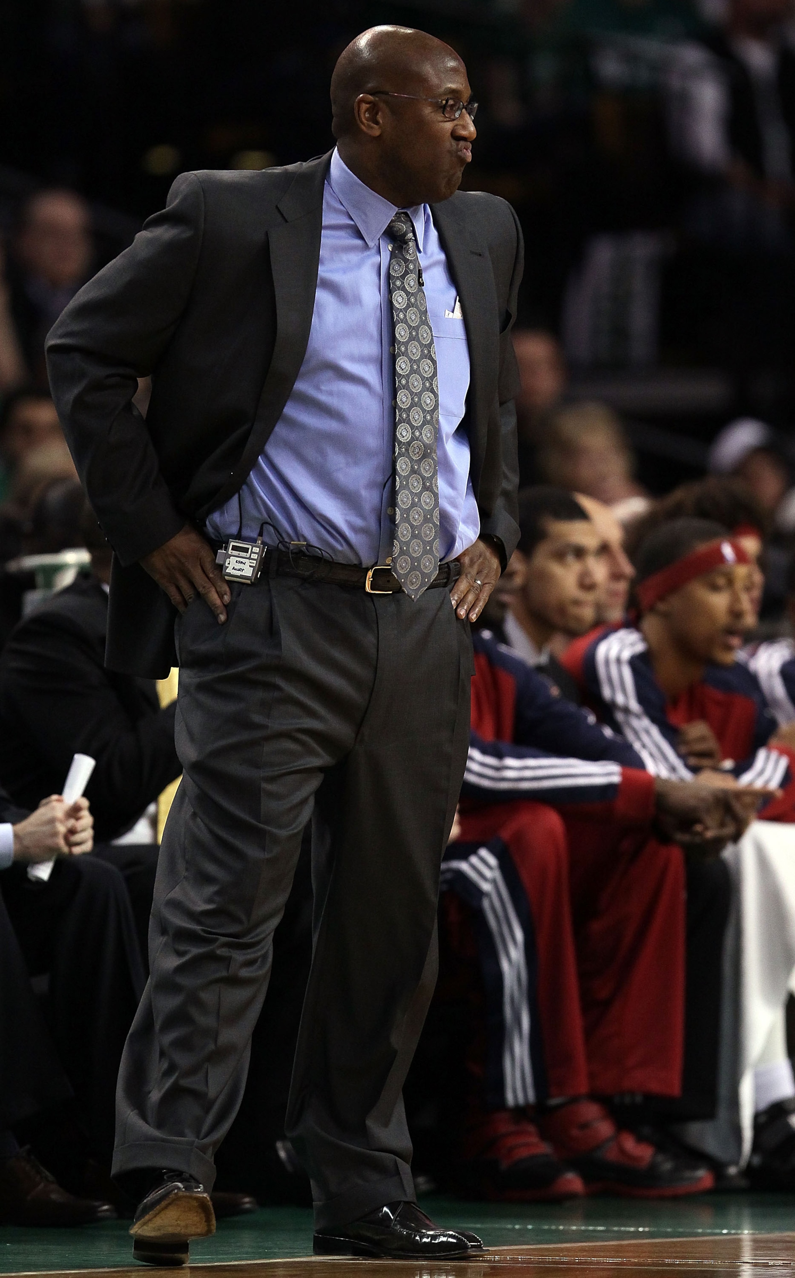 BOSTON - MAY 13:  Head coach Mike Brown of the Cleveland Cavaliers reacts to a call against one of his players in the first half against the Boston Celtics during Game Six of the Eastern Conference Semifinals of the 2010 NBA playoffs at TD Garden on May 1