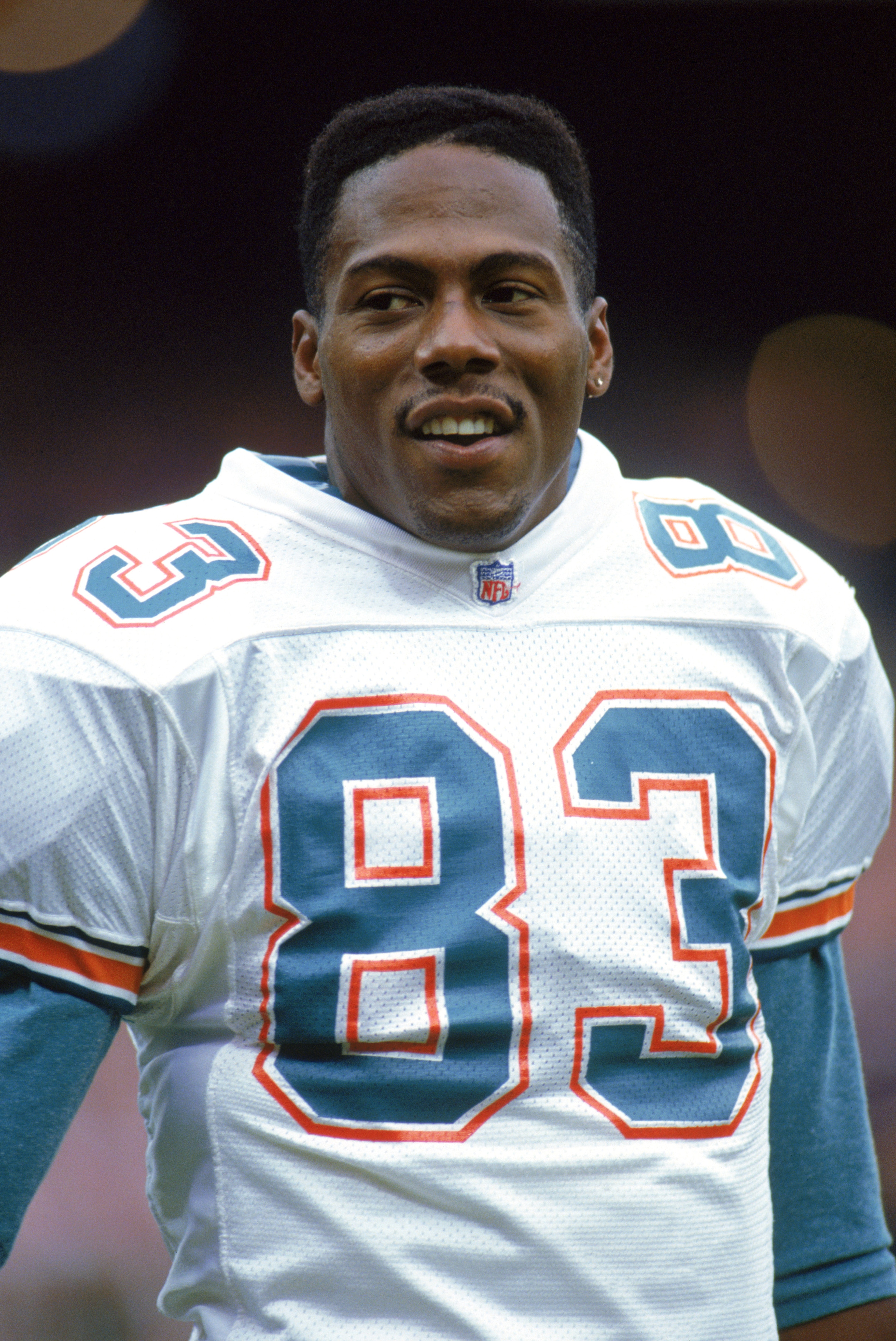 SAN FRANCISCO - DECEMBER 6: Wide receiver Mark Clayton #83 of the Miami Dolphins looks on during game against the San Francisco 49ers on December 6, 1992 at Candlestick Park in San Francisco, California. The 49ers won 27-3. (Photo by Otto Greule Jr/Get SAN FRANCISCO - DECEMBER 6: Wide receiver Mark Clayton #83 of the Miami Dolphins looks on during game against the San Francisco 49ers on December 6, 1992 at Candlestick Park in San Francisco, California. The 49ers won 27-3. (Photo by Otto Greule Jr/Get