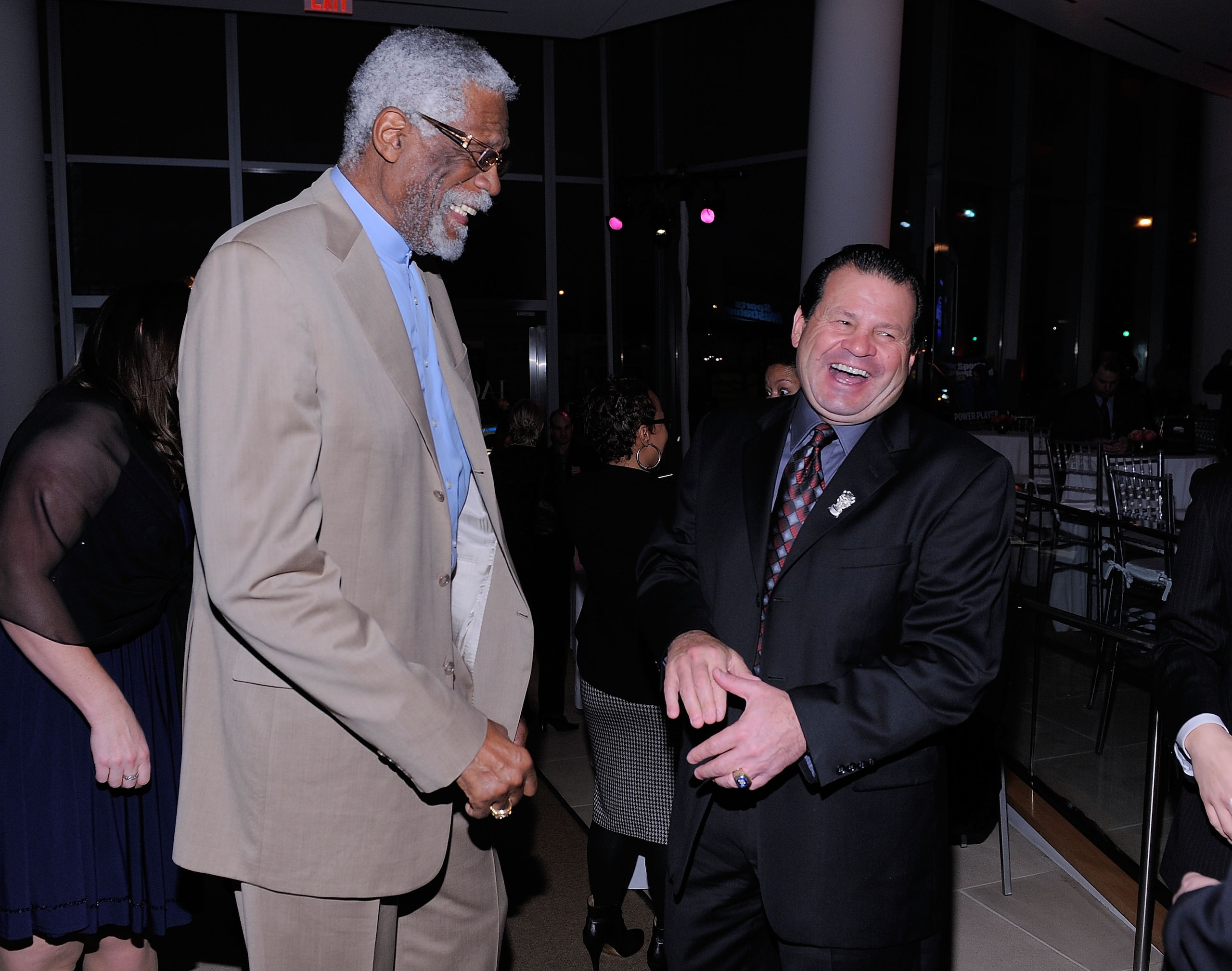 NEW YORK, NY - NOVEMBER 30:  Bill Russell  and Mike Eruzione attend the 2010 Sports Illustrated Sportsman of the Year Celebration  at IAC Building on November 30, 2010 in New York City.  (Photo by Jemal Countess/Getty Images)