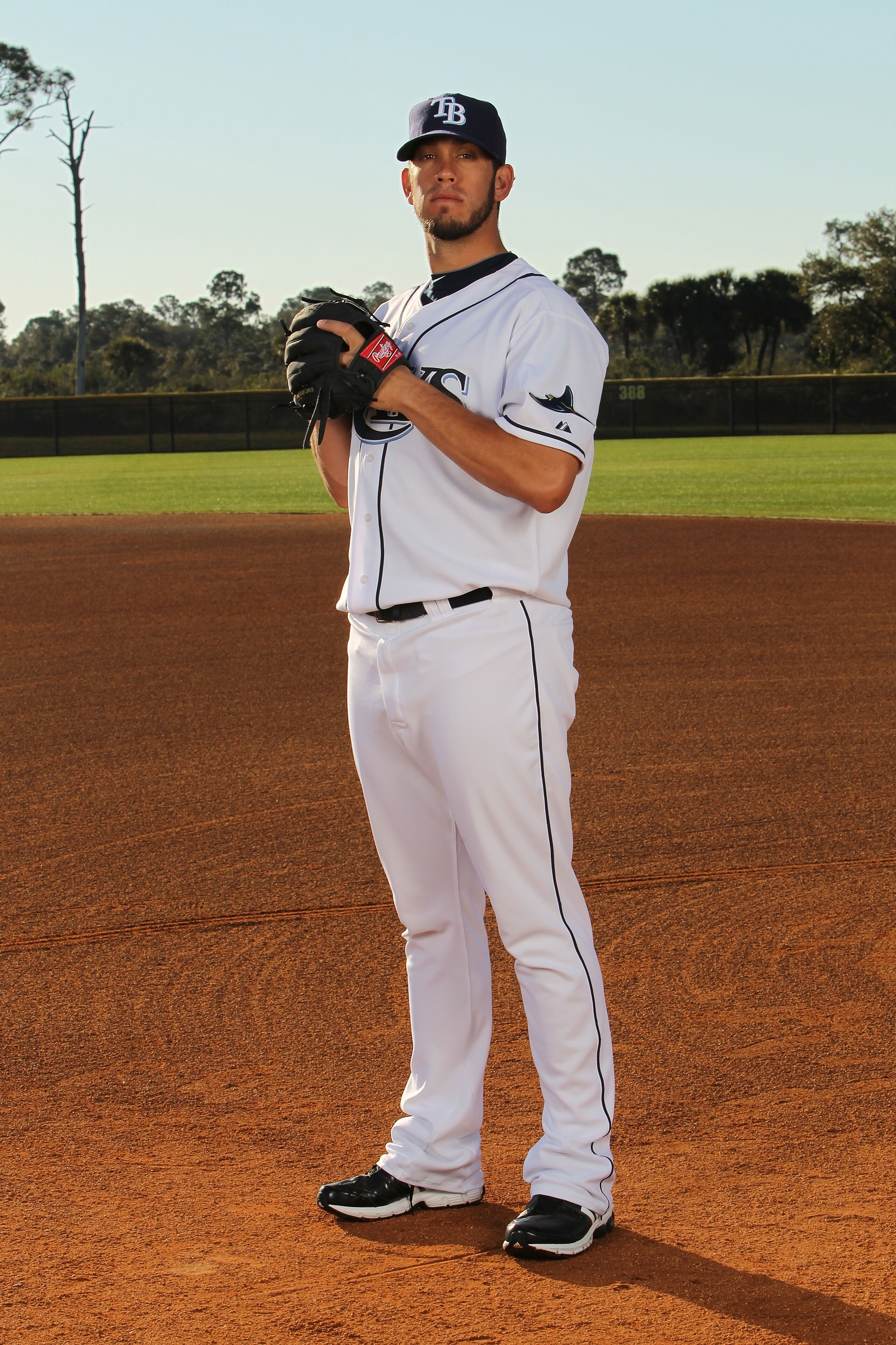PORT CHARLOTTE, FL - FEBRUARY 26: James Shields #33 of the Tampa Bay Rays poses for a photo during Spring Training Media Photo Day at Charlotte County Sports Park on February 26, 2010 in Port Charlotte, Florida. (Photo by Nick Laham/Getty Images) PORT CHARLOTTE, FL - FEBRUARY 26: James Shields #33 of the Tampa Bay Rays poses for a photo during Spring Training Media Photo Day at Charlotte County Sports Park on February 26, 2010 in Port Charlotte, Florida. (Photo by Nick Laham/Getty Images)