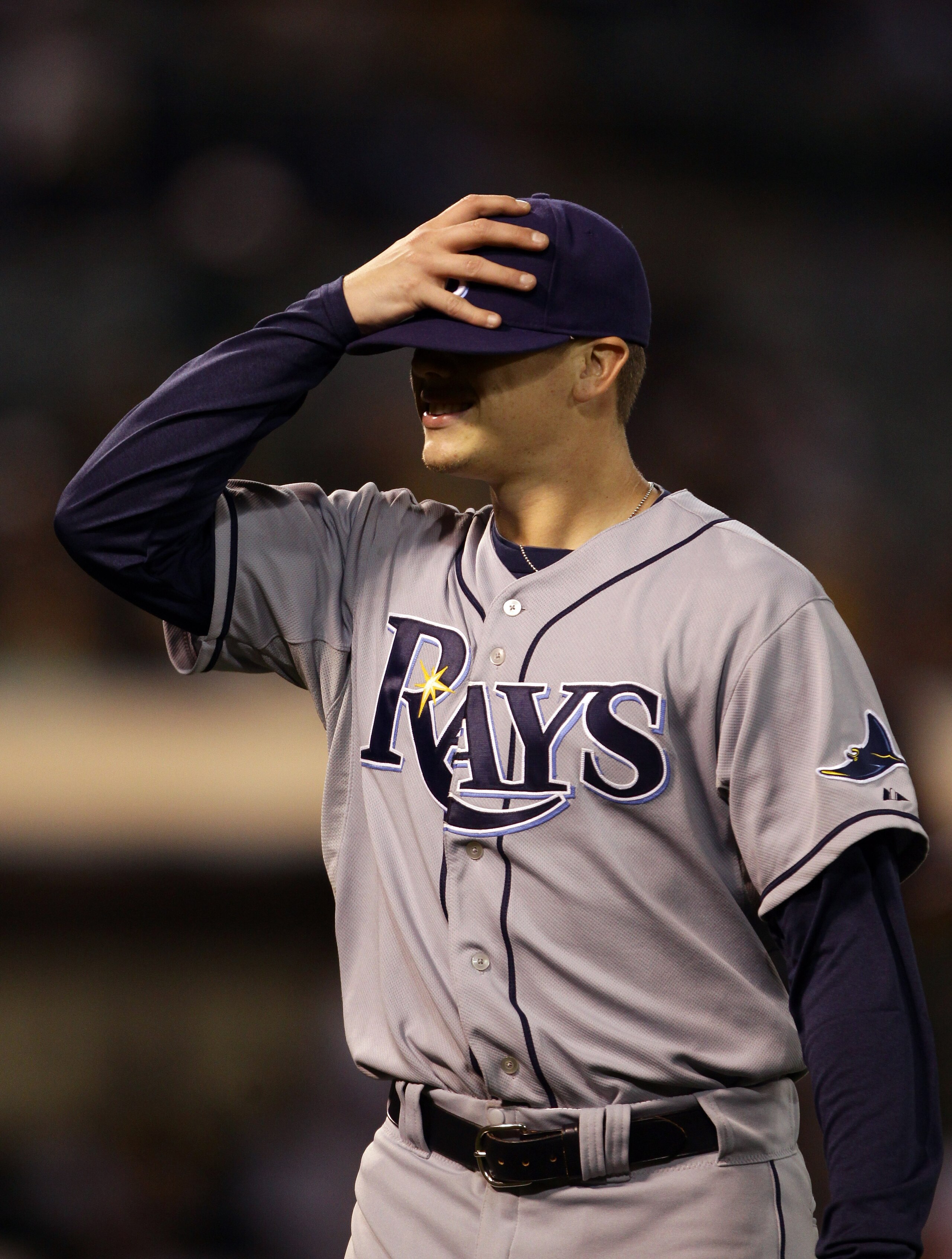 OAKLAND, CA - AUGUST 20: Jeremy Hellickson #58 of the Tampa Bay Rays walks off the field after the sixth inning in which he gave up a home run to tie their game against the Oakland Athletics at the Oakland-Alameda County Coliseum on August 20, 2010 in O OAKLAND, CA - AUGUST 20: Jeremy Hellickson #58 of the Tampa Bay Rays walks off the field after the sixth inning in which he gave up a home run to tie their game against the Oakland Athletics at the Oakland-Alameda County Coliseum on August 20, 2010 in O