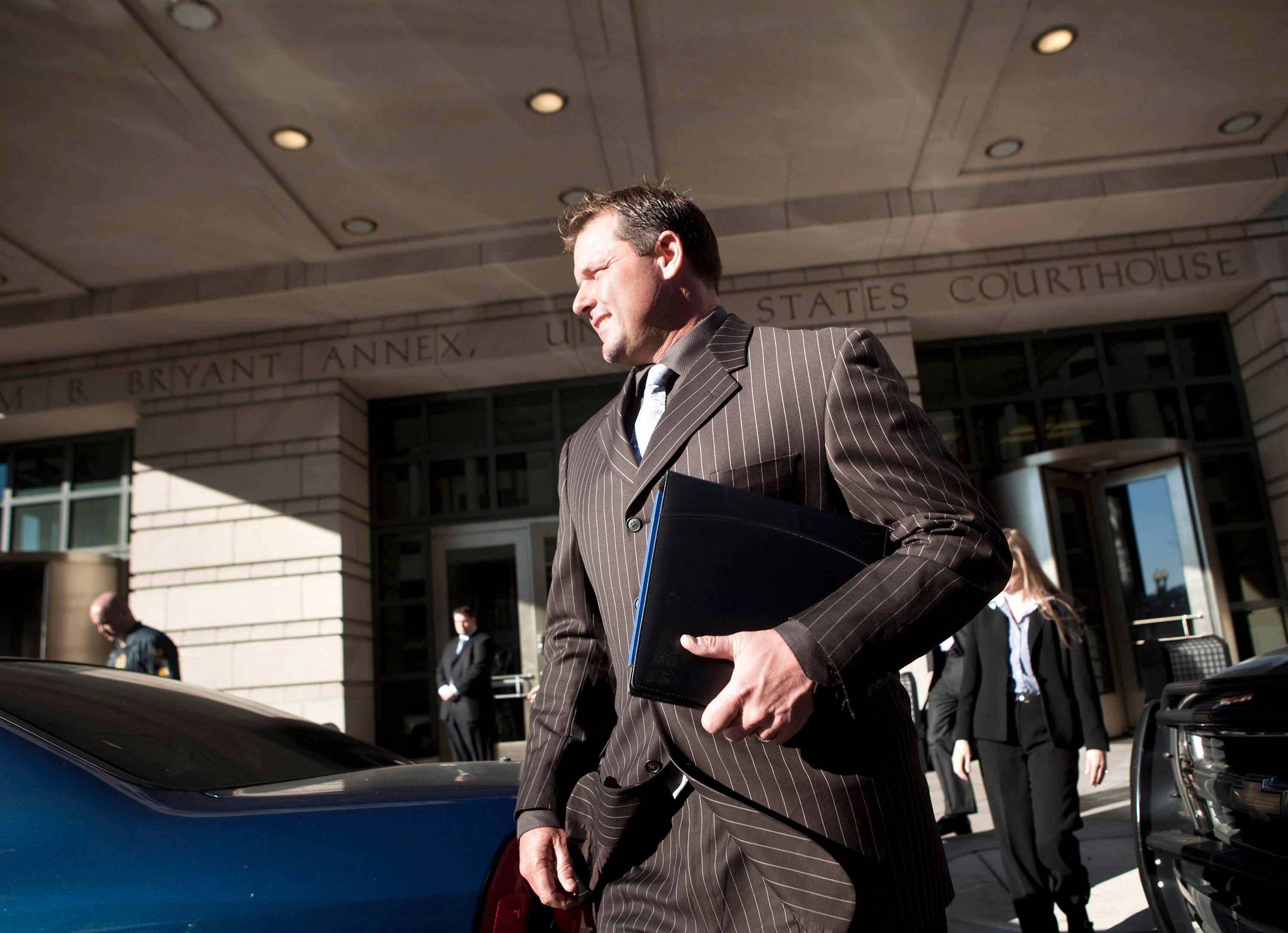 WASHINGTON - DECEMBER 8:  Roger Clemens leaves Federal Court December 8, 2010 in Washington, DC.  Clemens, a former Major League Baseball pitcher, appeared at court for an interim status conference on charges he lied to Congress during a hearing on the us