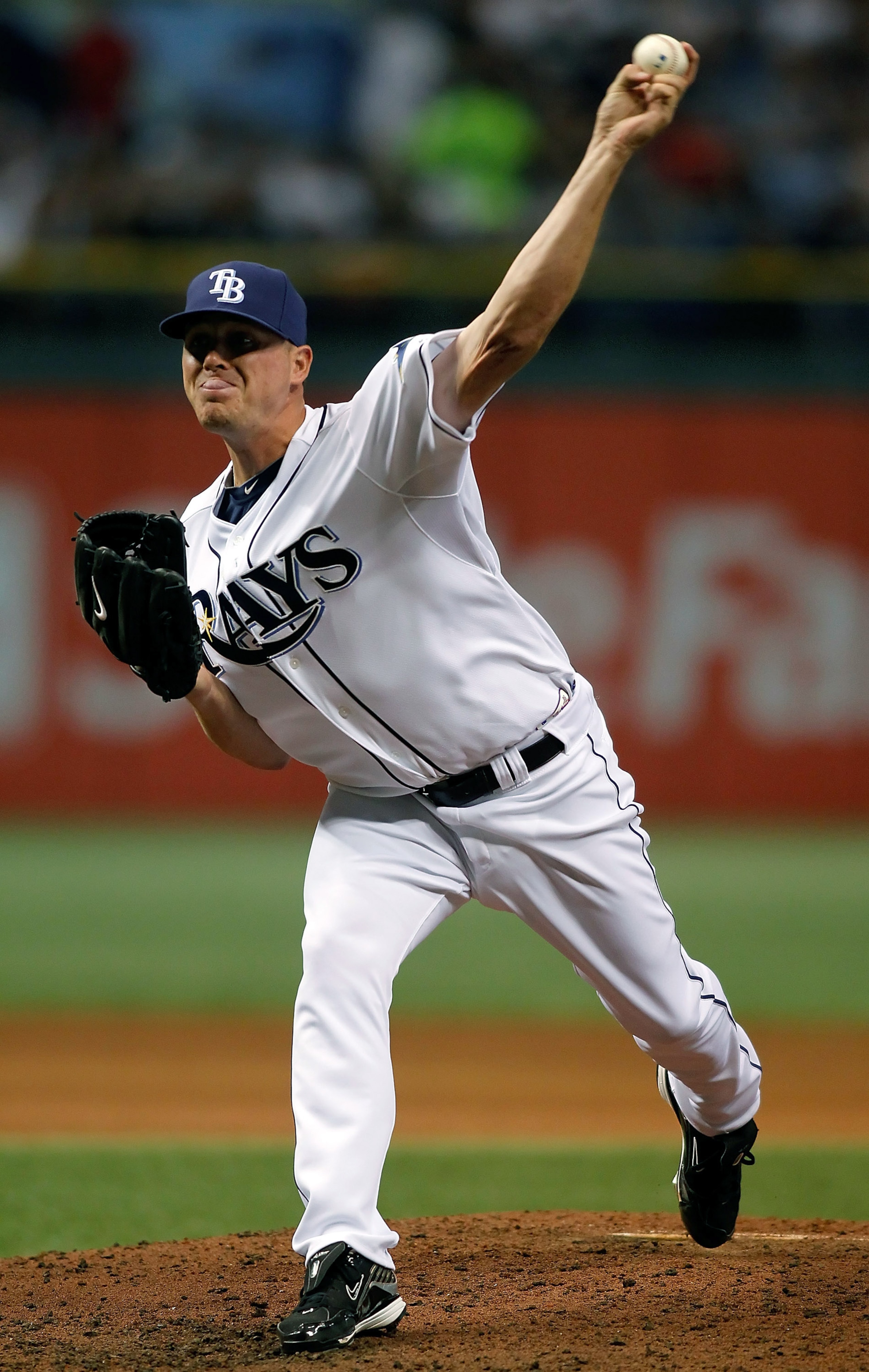ST. PETERSBURG, FL - SEPTEMBER 14:  Pitcher Jake McGee #57 of the Tampa Bay Rays pitches against the New York Yankees during the game at Tropicana Field on September 14, 2010 in St. Petersburg, Florida.  (Photo by J. Meric/Getty Images)