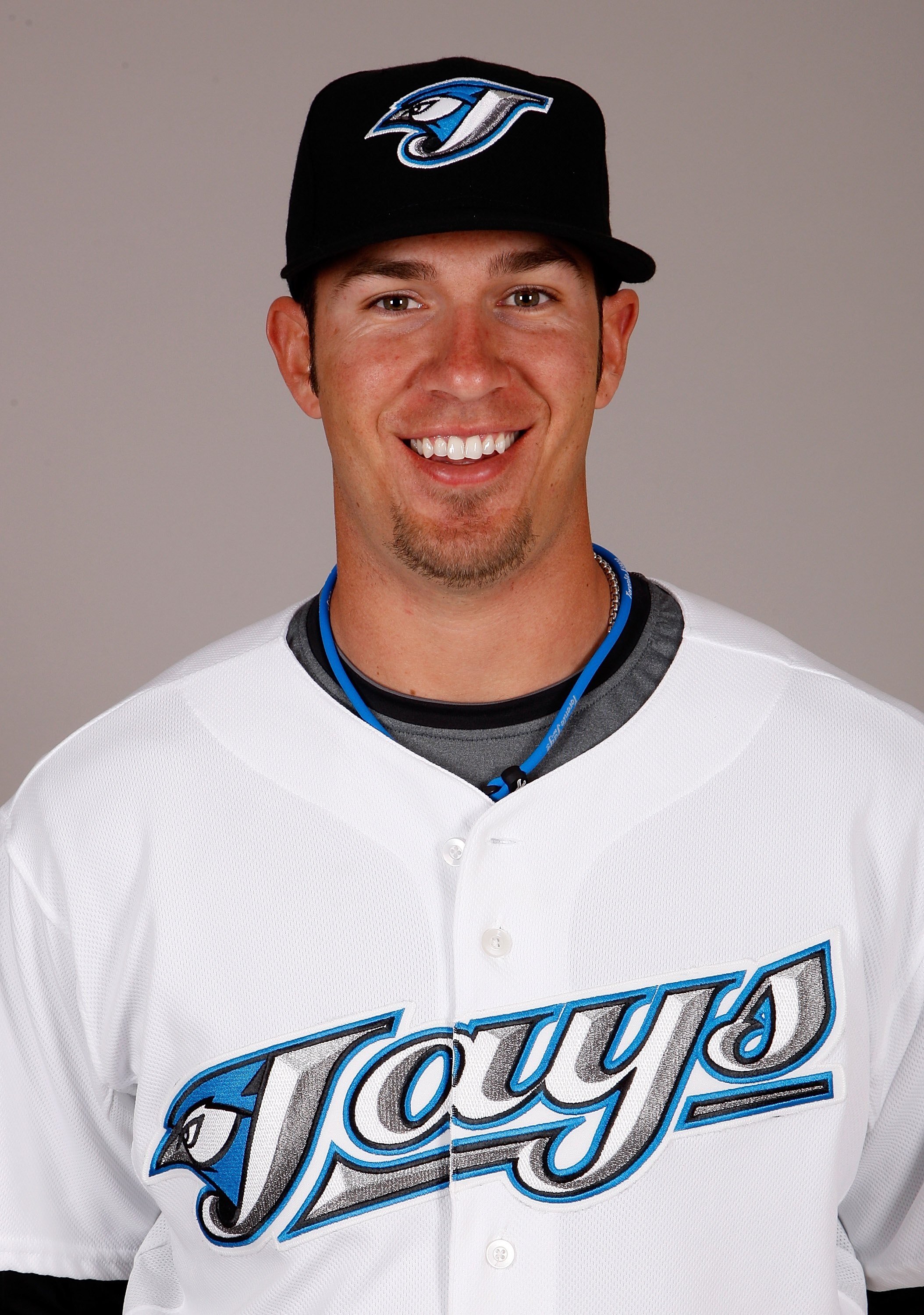 DUNEDIN, FL - FEBRUARY 23:  JP Arencibia #9 of the Toronto Blue Jays poses during photo day at the Bobby Mattick Training Center at Englebert Complex on February 23, 2009 in Dunedin, Florida.  (Photo by J. Meric/Getty Images)
