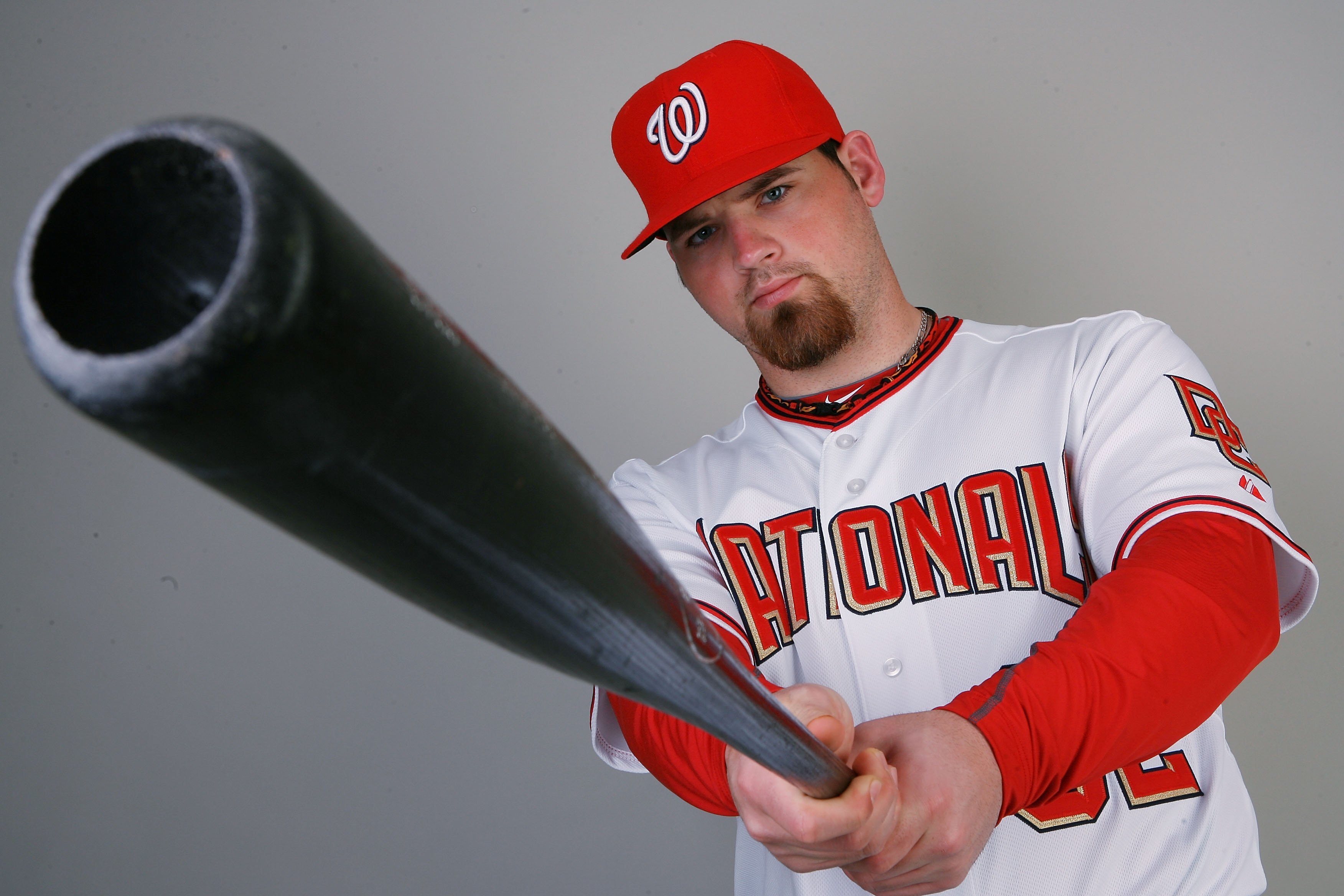 VIERA, FL - FEBRUARY 28:  Catcher Derek Norris #68 of the Washington Nationals poses during photo day at Space Coast Stadium on February 28, 2010 in Viera, Florida.  (Photo by Doug Benc/Getty Images)