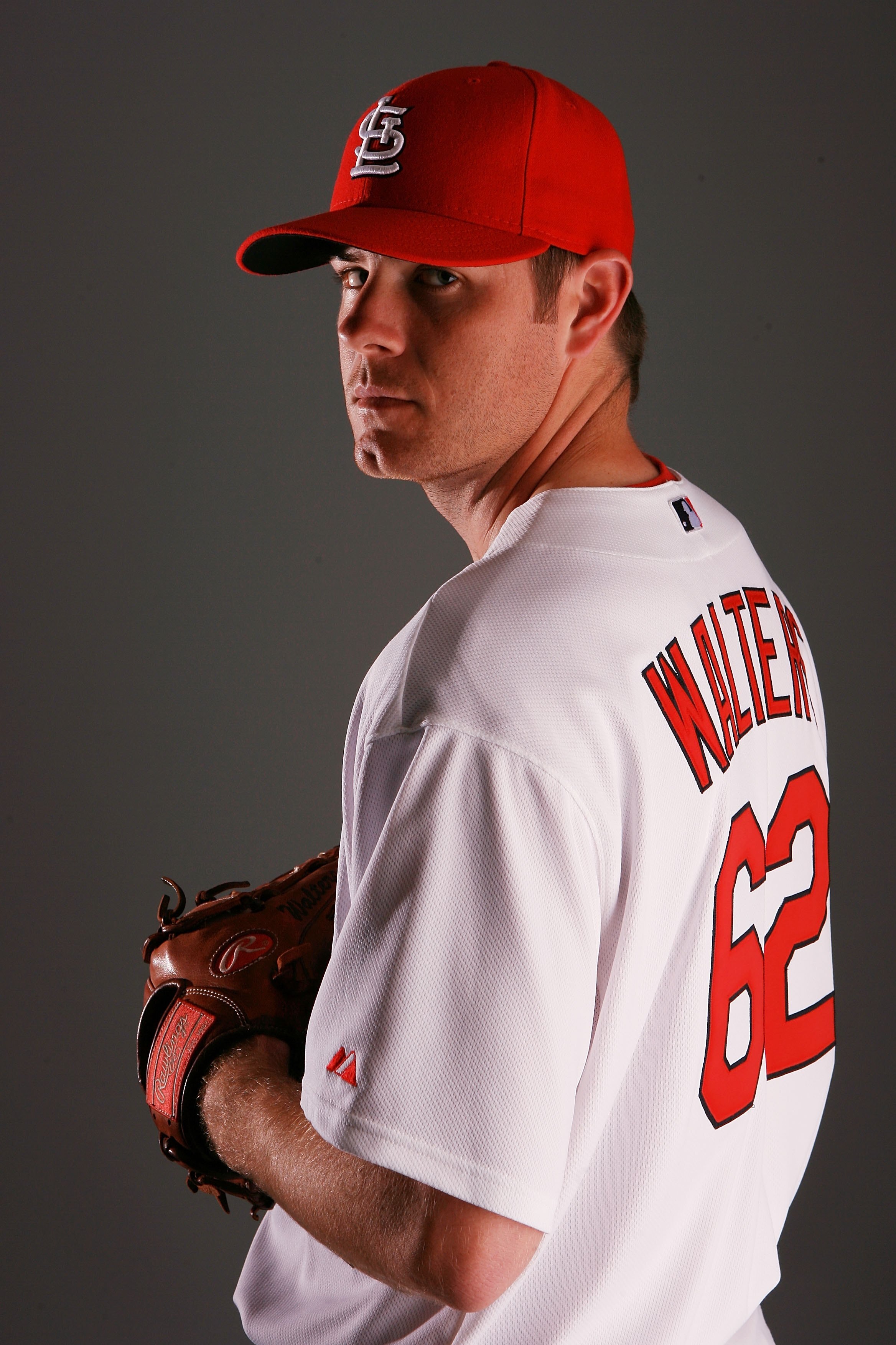 JUPITER, FL - MARCH 01:  Pitcher P.J. Walters #62 of the St. Louis Cardinals during photo day at Roger Dean Stadium on March 1, 2010 in Jupiter, Florida.  (Photo by Doug Benc/Getty Images)
