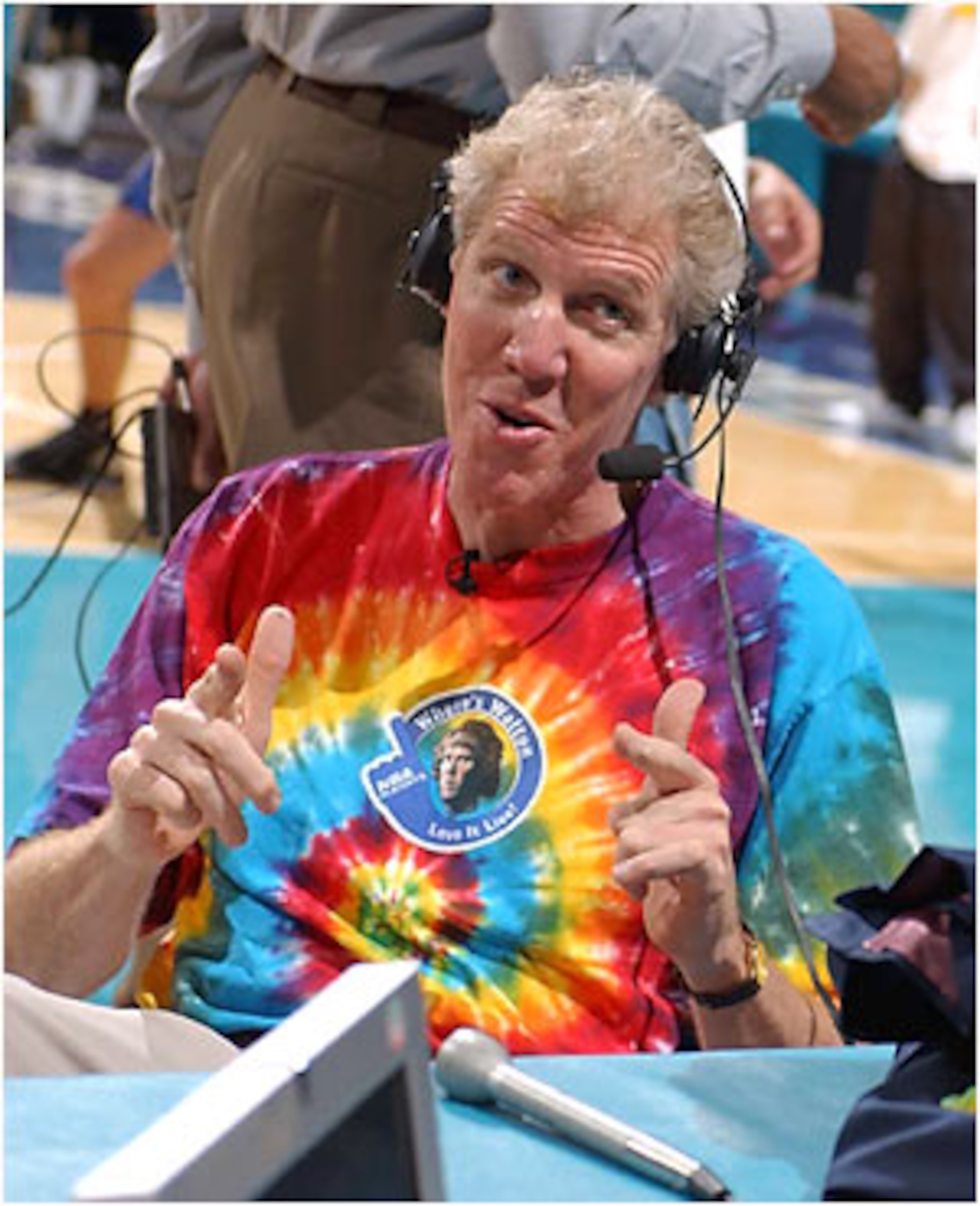 Bill Walton attempts to save fans from the boredom of a Game 7 by telling a tale of disputing bloodlines competing for the throne of ancient Gaul. He is doing this whilst wearing a shirt bearing his own picture.