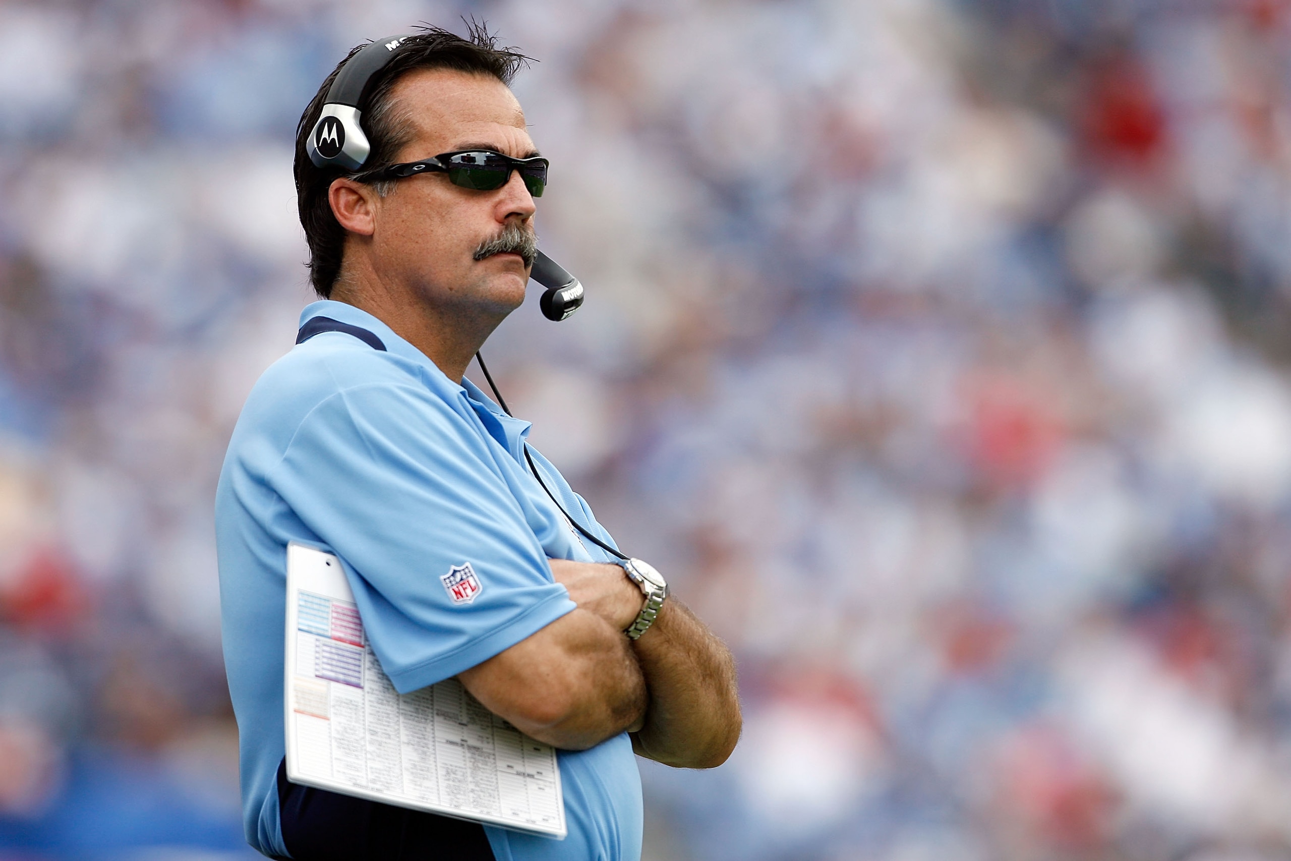 NASHVILLE, TN - SEPTEMBER 20: Jeff Fisher the Head Coach of the Tennessee Titans is pictured during the NFL game against the Houston Texans at LP Field on September 20, 2009 in Nashville, Tennessee.  The Texans won 34-31.  (Photo by Andy Lyons/Getty Image