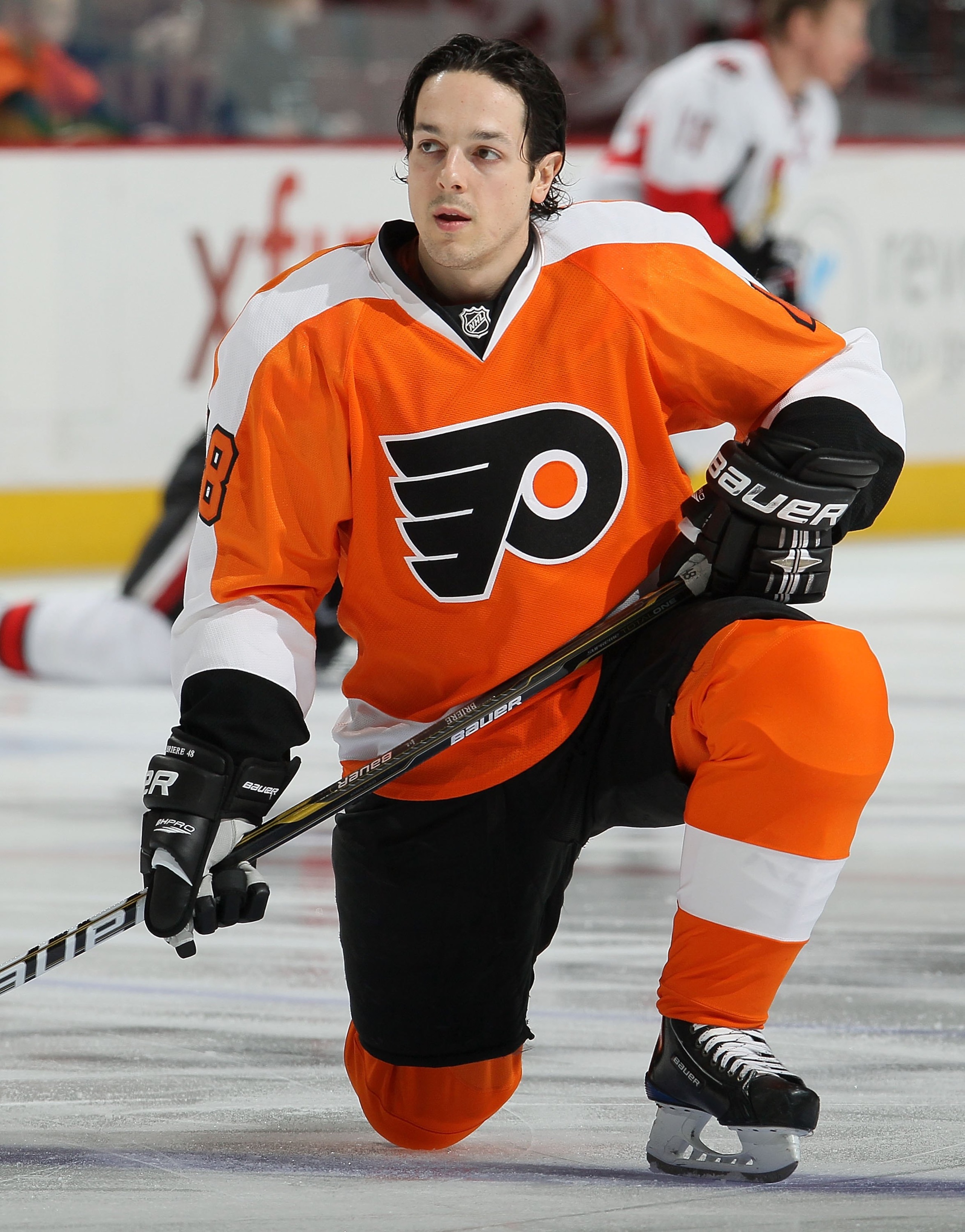 PHILADELPHIA, PA - JANUARY 20: Daniel Briere #48 of the Philadelphia Flyers warms up before playing agauinst the Ottawa Senators on January 20, 2011 at Wells Fargo Center in Philadelphia, Pennsylvania. (Photo by Jim McIsaac/Getty Images) PHILADELPHIA, PA - JANUARY 20: Daniel Briere #48 of the Philadelphia Flyers warms up before playing agauinst the Ottawa Senators on January 20, 2011 at Wells Fargo Center in Philadelphia, Pennsylvania. (Photo by Jim McIsaac/Getty Images)
