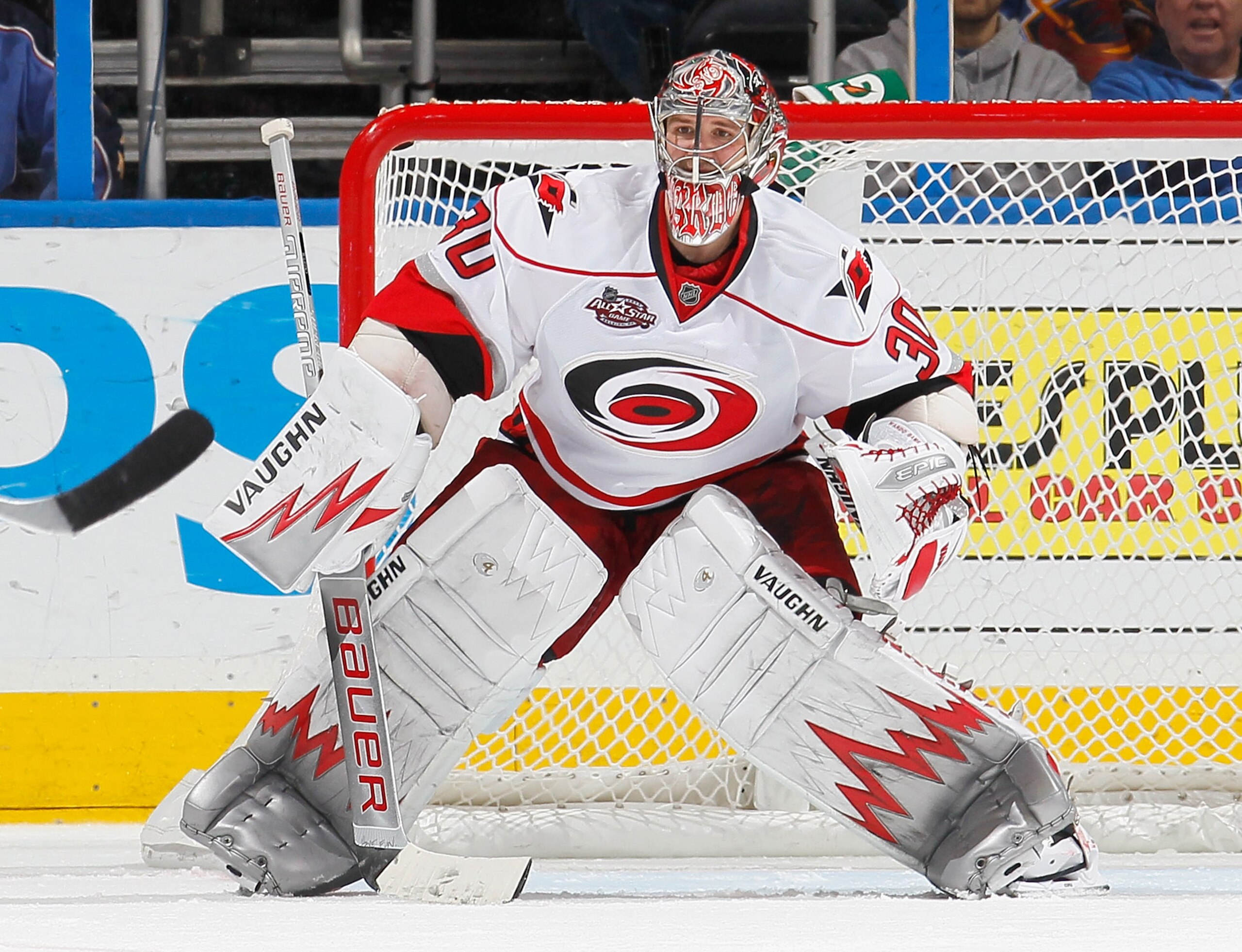 ATLANTA, GA - DECEMBER 16:  Goaltender Cam Ward #30 of the Carolina Hurricanes against the Atlanta Thrashers at Philips Arena on December 16, 2010 in Atlanta, Georgia.  (Photo by Kevin C. Cox/Getty Images)