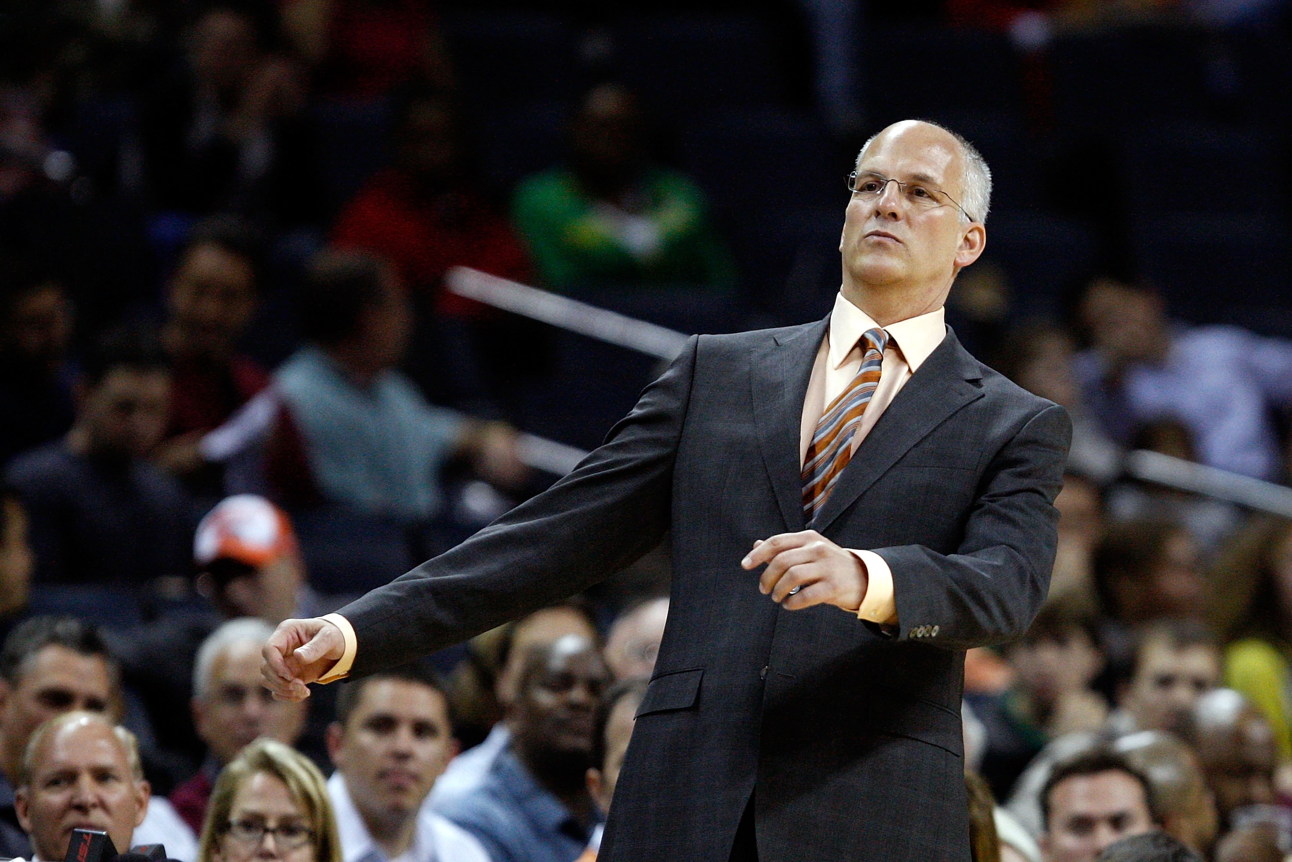 CHARLOTTE, NC - MARCH 16: Head coach Jay Triano of the Toronto Raptors watches his team in action against the Charlotte Bobcats during their game at Time Warner Cable Arena on March 16, 2009 in Charlotte, North Carolina. NOTE TO USER: User expressly ack CHARLOTTE, NC - MARCH 16: Head coach Jay Triano of the Toronto Raptors watches his team in action against the Charlotte Bobcats during their game at Time Warner Cable Arena on March 16, 2009 in Charlotte, North Carolina. NOTE TO USER: User expressly ack