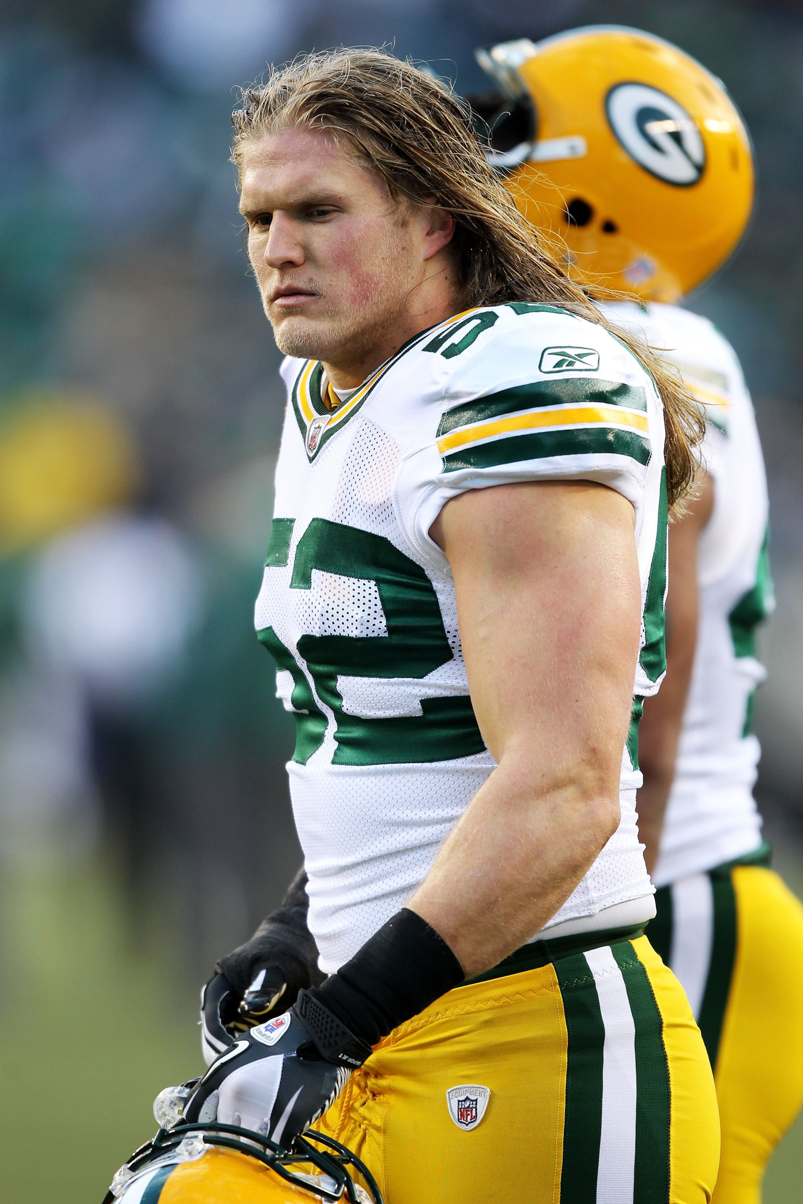 PHILADELPHIA, PA - JANUARY 09: Clay Matthews #52 of the Green Bay Packers reacts against the Philadelphia Eagles during the 2011 NFC wild card playoff game at Lincoln Financial Field on January 9, 2011 in Philadelphia, Pennsylvania. (Photo by Al Bello/G PHILADELPHIA, PA - JANUARY 09: Clay Matthews #52 of the Green Bay Packers reacts against the Philadelphia Eagles during the 2011 NFC wild card playoff game at Lincoln Financial Field on January 9, 2011 in Philadelphia, Pennsylvania. (Photo by Al Bello/G