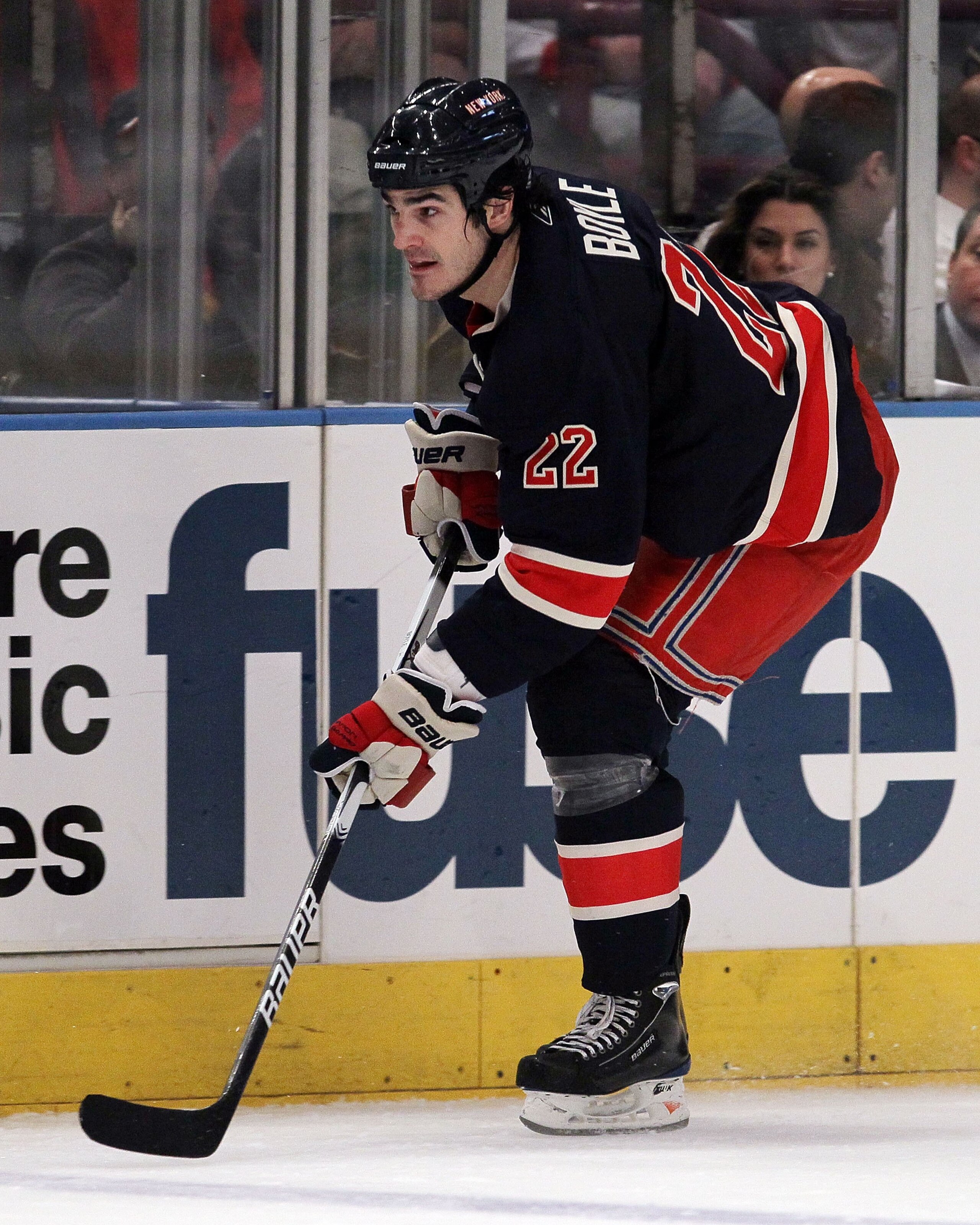 NEW YORK, NY - JANUARY 11:  Brian Boyle #22 of the New York Rangers skates against the Montreal Canadiens on January 11, 2011 at Madison Square Garden in New York City. Montreal defeated the Rangers 2-1.  (Photo by Jim McIsaac/Getty Images)