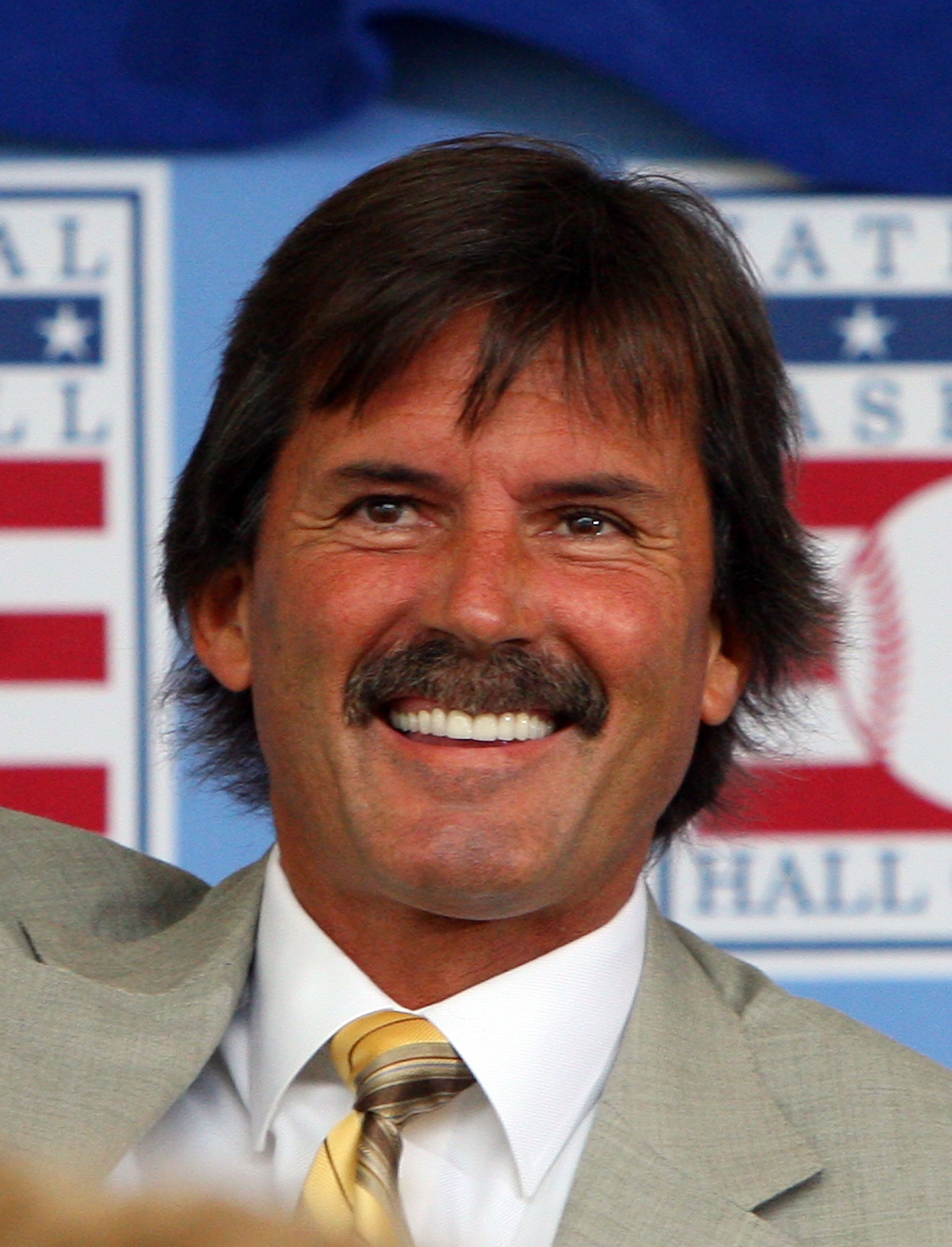 Baseball Hall of Fame inductees Dennis Eckersley (L) and Paul