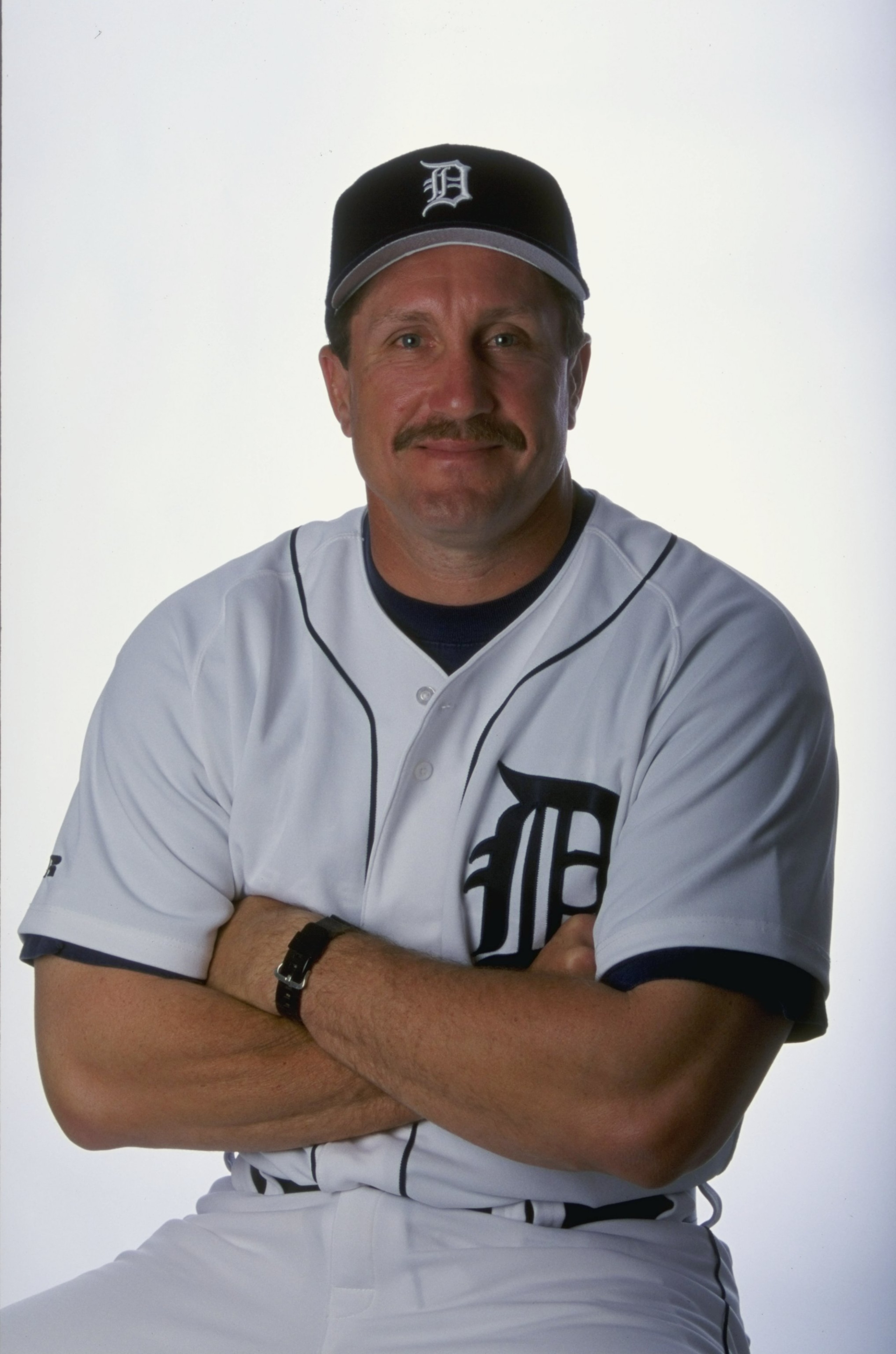 2 Mar 1999:  Coach Lance Parrish #13 of the Detroit Tigers poses for a studio portrait on Photo Day during Spring Training at the Joker Merchant Stadium in Lakeland, Florida. Mandatory Credit: Vincent Laforet  /Allsport