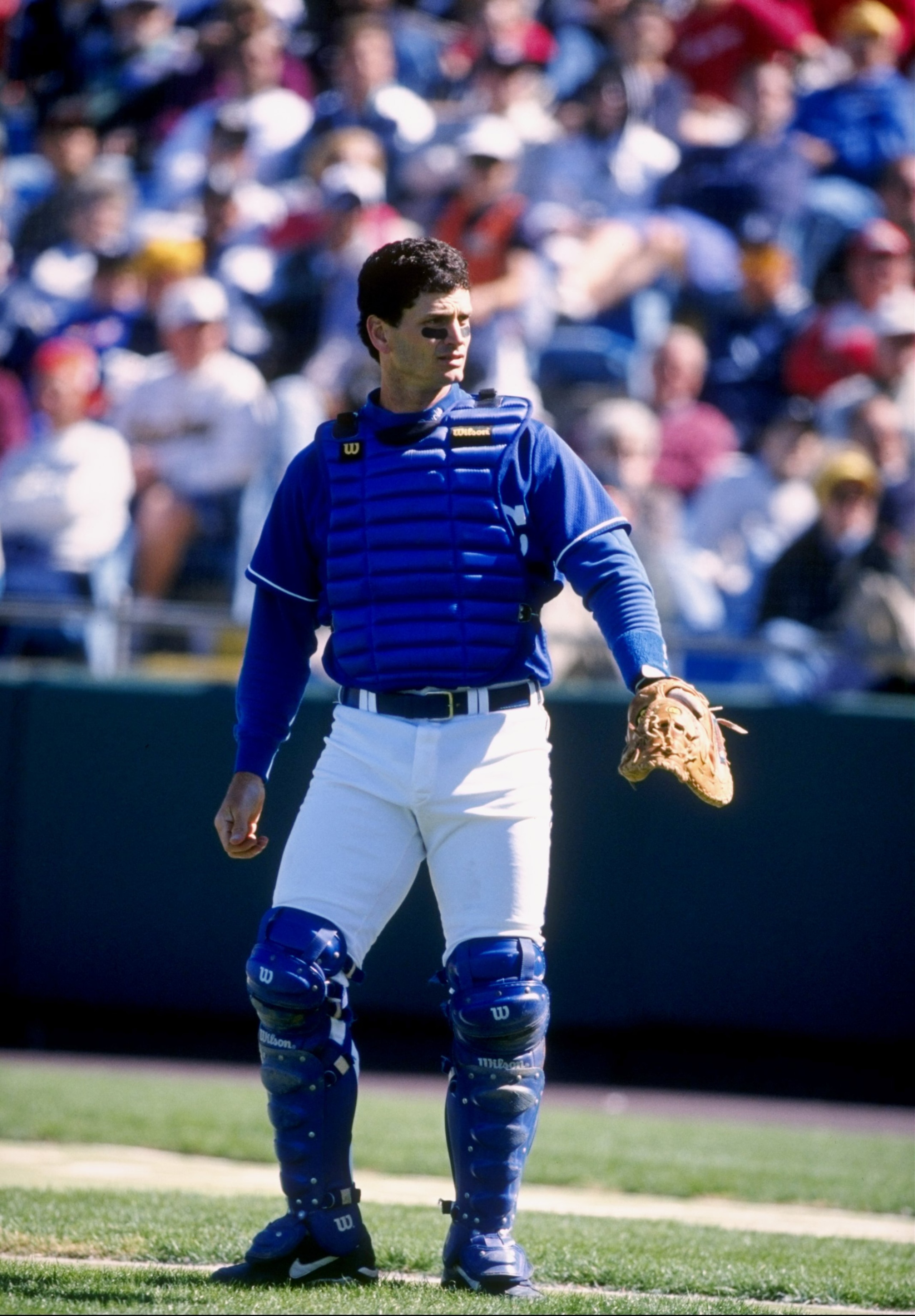 10 Mar 1998: Mike Macfarlane #15 of the Kansas City Royals looks on during a spring training game against the New York Yankees at Baseball City Stadium in Davenport, Florida. The Yankees tied the Royals 6-6.