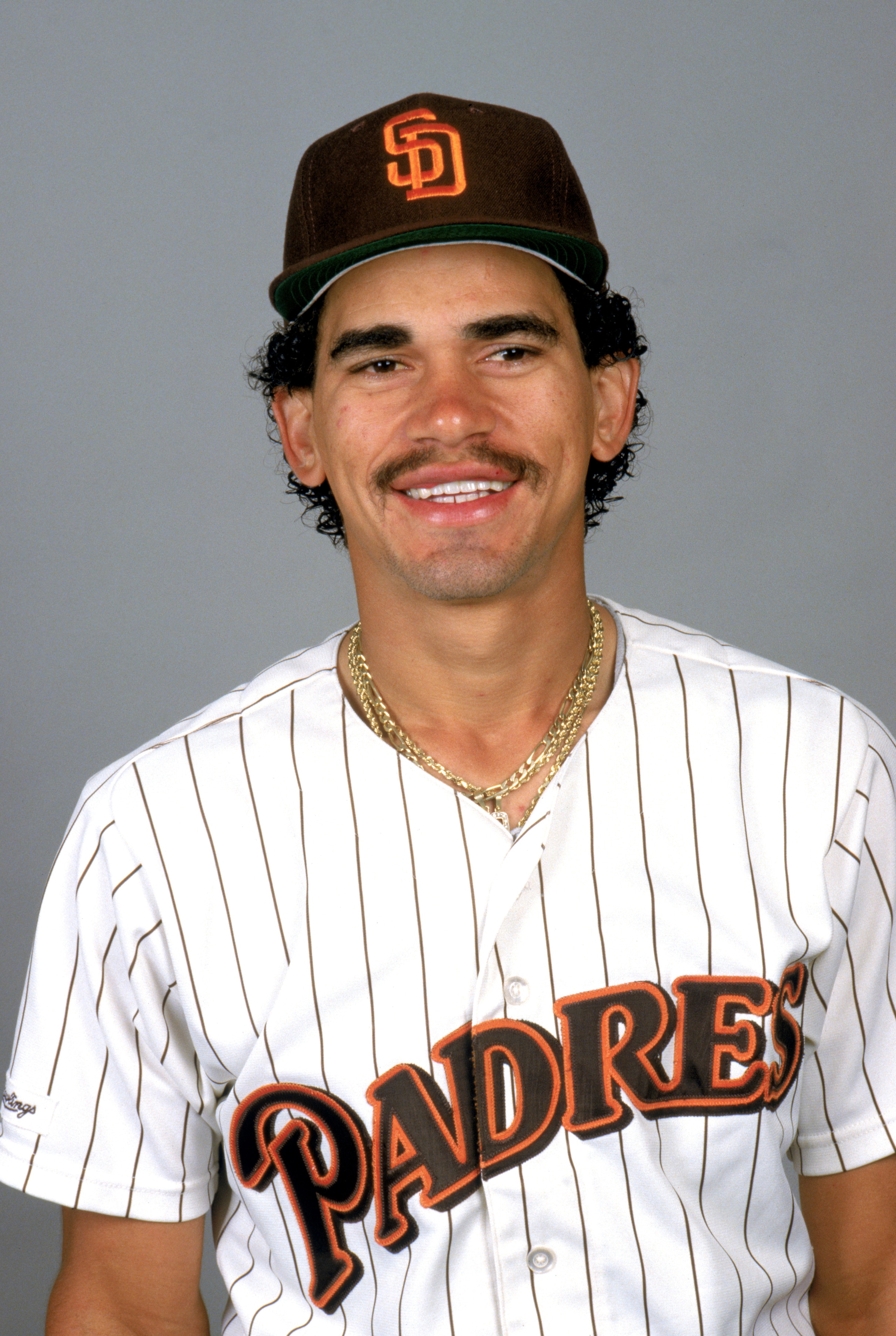 1988:  Benito Santiago of the San Diego Padres poses for a portrait during the 1988 season. (Photo by Rick Stewart/Getty Images)