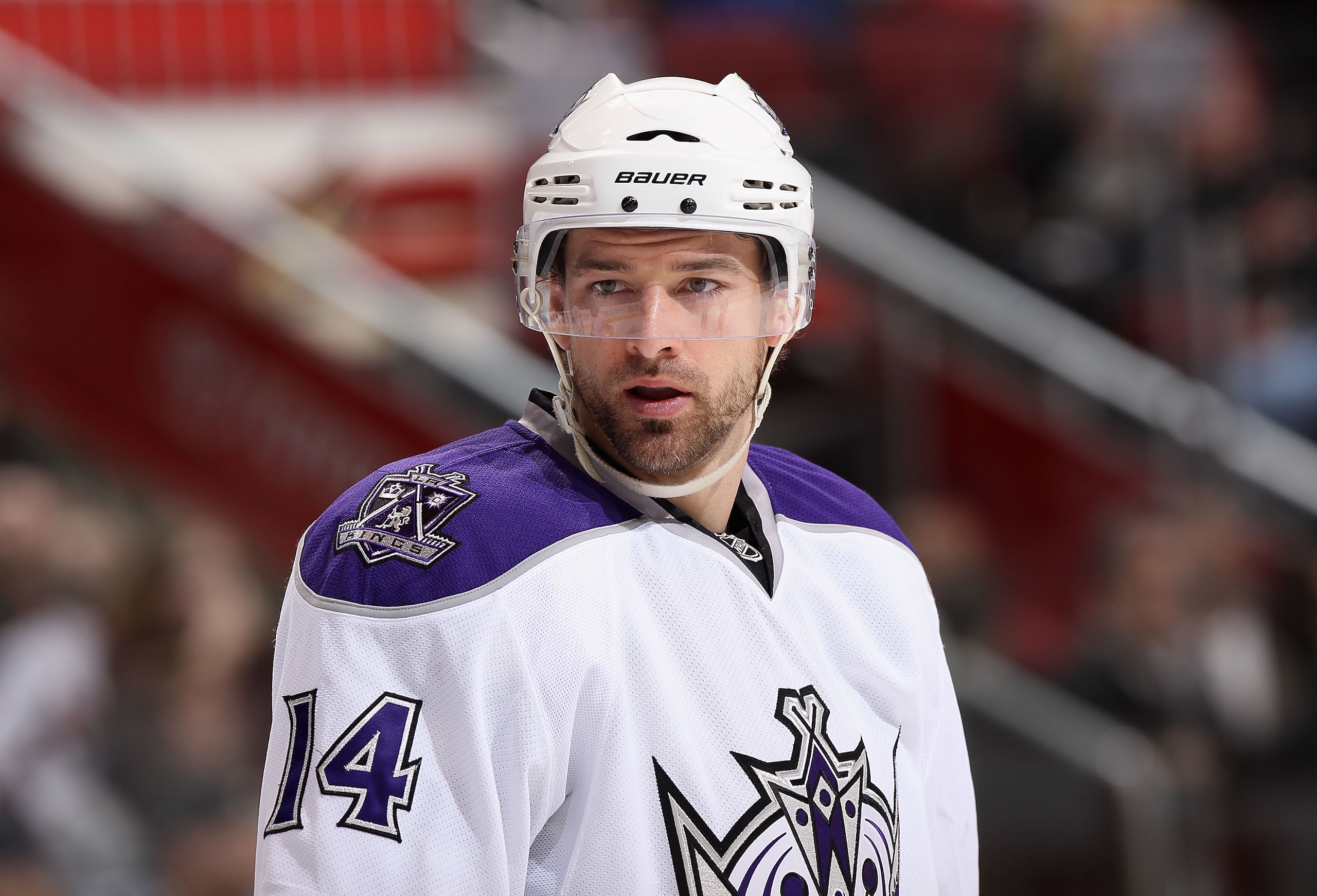 GLENDALE, AZ - JANUARY 22:  Justin Williams #14 of the Los Angeles Kings during the NHL game against the Phoenix Coyotes at Jobing.com Arena on January 22, 2011 in Glendale, Arizona.  The Kings defeated the Coyotes 4-3.  (Photo by Christian Petersen/Getty