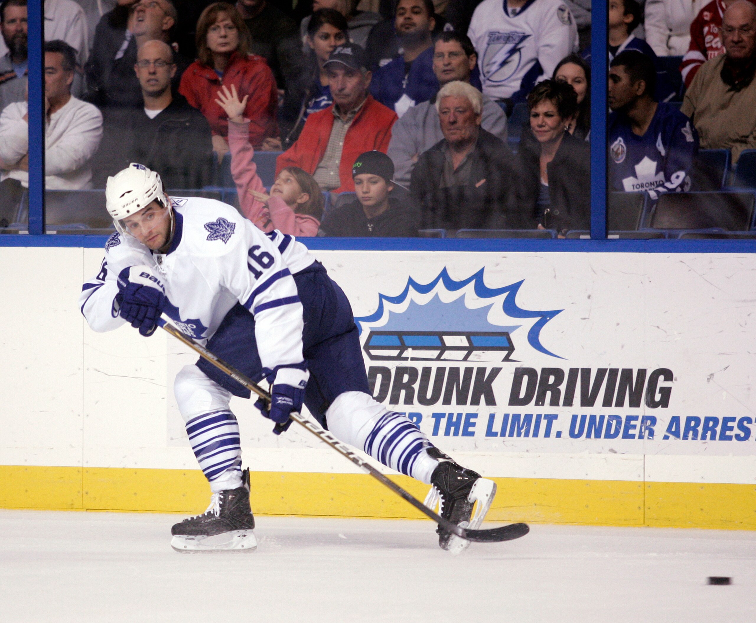 TAMPA, FL - JANUARY 25: Clarke MacArthur #16 of the Toronto Maple Leafs skates against the Tampa Bay Lightning at St. Pete Times Forum on January 25, 2011 in Tampa, Florida. The Lightning defeated the Leafs 2-0. (Photo by Justin K. Aller/Getty Images)