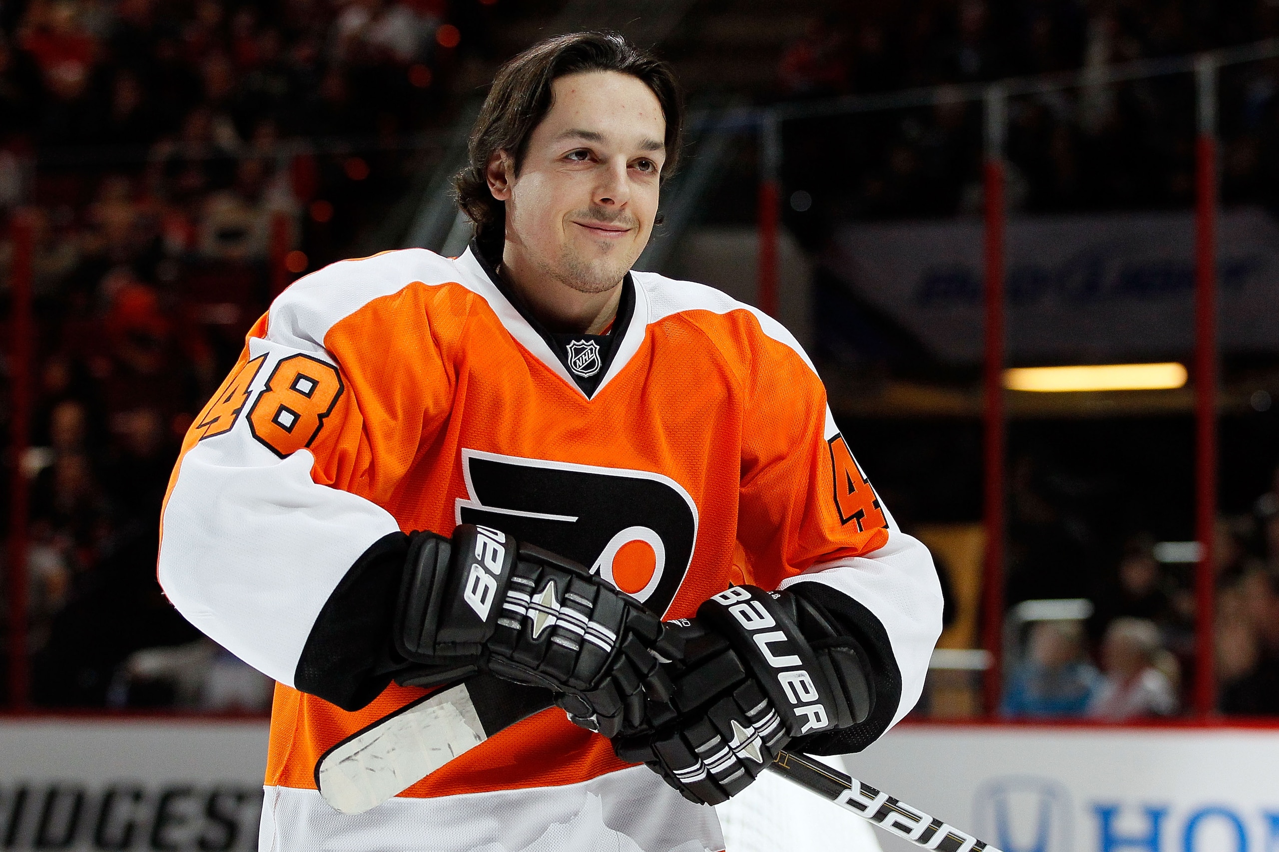 RALEIGH, NC - JANUARY 29:  Danny Briere #48 of the Philadelphia Flyers participates in the Honda NHL SuperSkills competition part of 2011 NHL All-Star Weekend at the RBC Center on January 29, 2011 in Raleigh, North Carolina.  (Photo by Kevin C. Cox/Getty