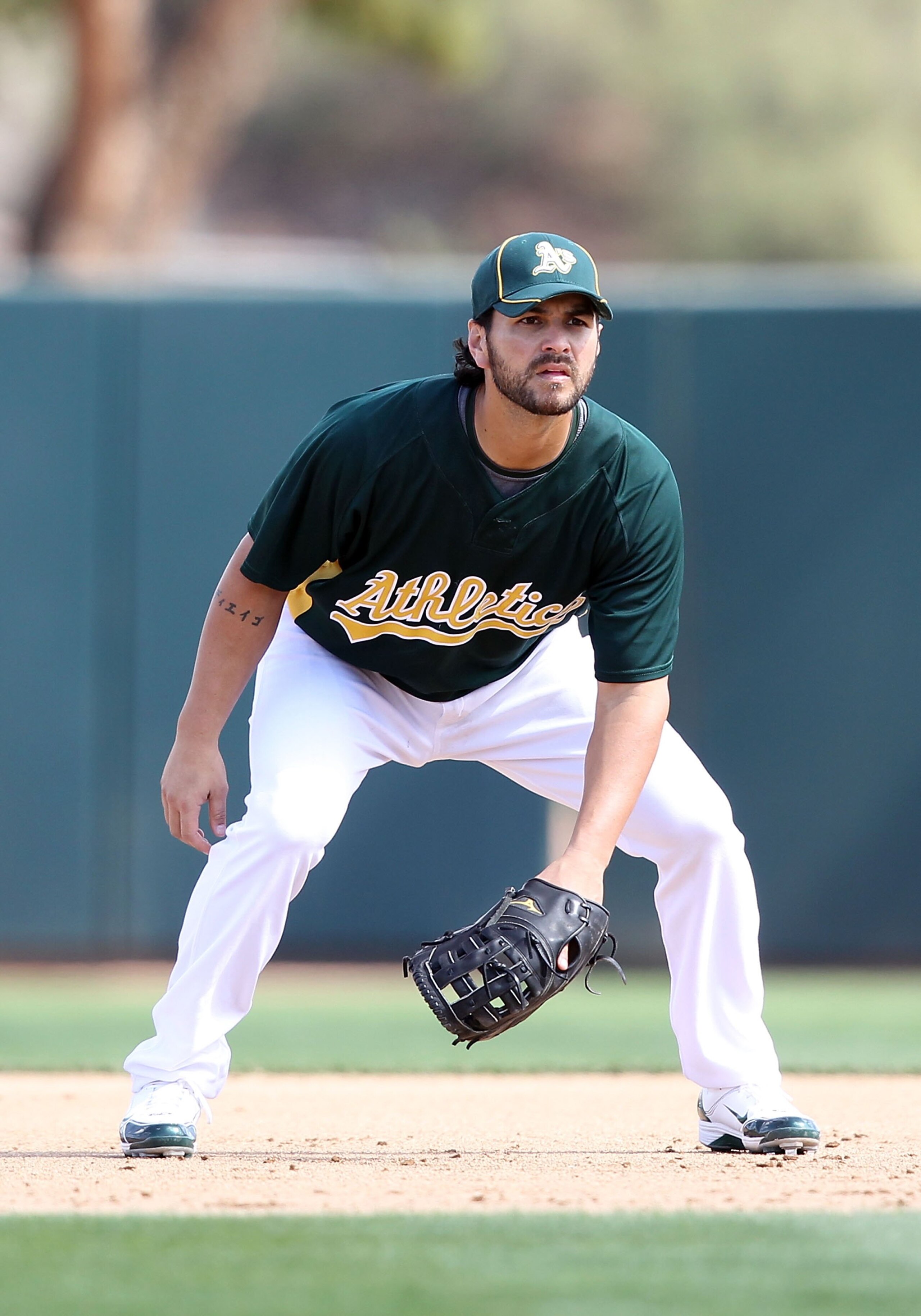 PHOENIX - MARCH 10:  Infielder Eric Chavez #3 of the Oakland Athletics in action during the MLB spring training game against the Chicago White Sox at Phoenix Municipal Stadium on March 10, 2010 in Phoenix, Arizona. The White Sox defeated the A's 9-5  (Pho