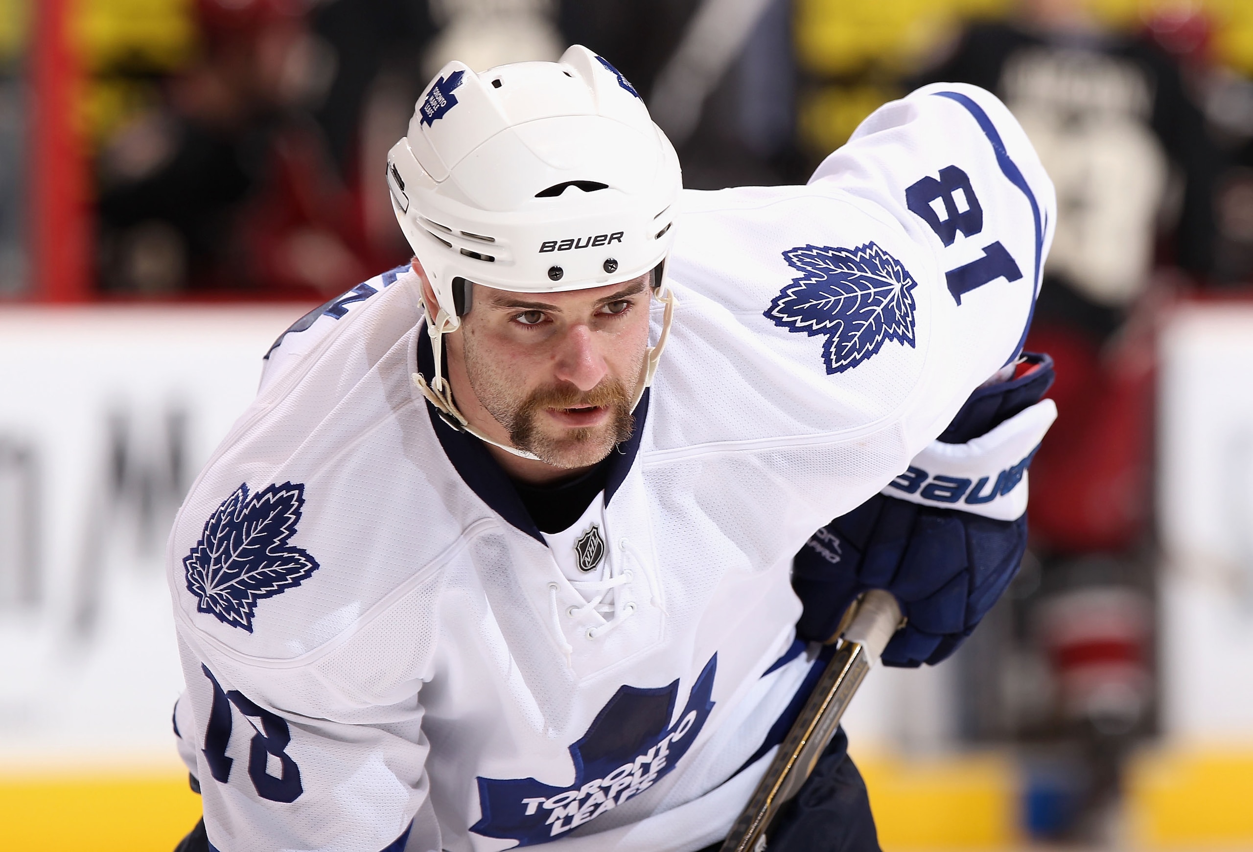 GLENDALE, AZ - JANUARY 13: Mike Brown #18 of the Toronto Maple Leafs during the NHL game against the Phoenix Coyotes at Jobing.com Arena on January 13, 2011 in Glendale, Arizona. The Coyotes defeated the Maple Leafs 5-1. (Photo by Christian Petersen/Ge GLENDALE, AZ - JANUARY 13: Mike Brown #18 of the Toronto Maple Leafs during the NHL game against the Phoenix Coyotes at Jobing.com Arena on January 13, 2011 in Glendale, Arizona. The Coyotes defeated the Maple Leafs 5-1. (Photo by Christian Petersen/Ge