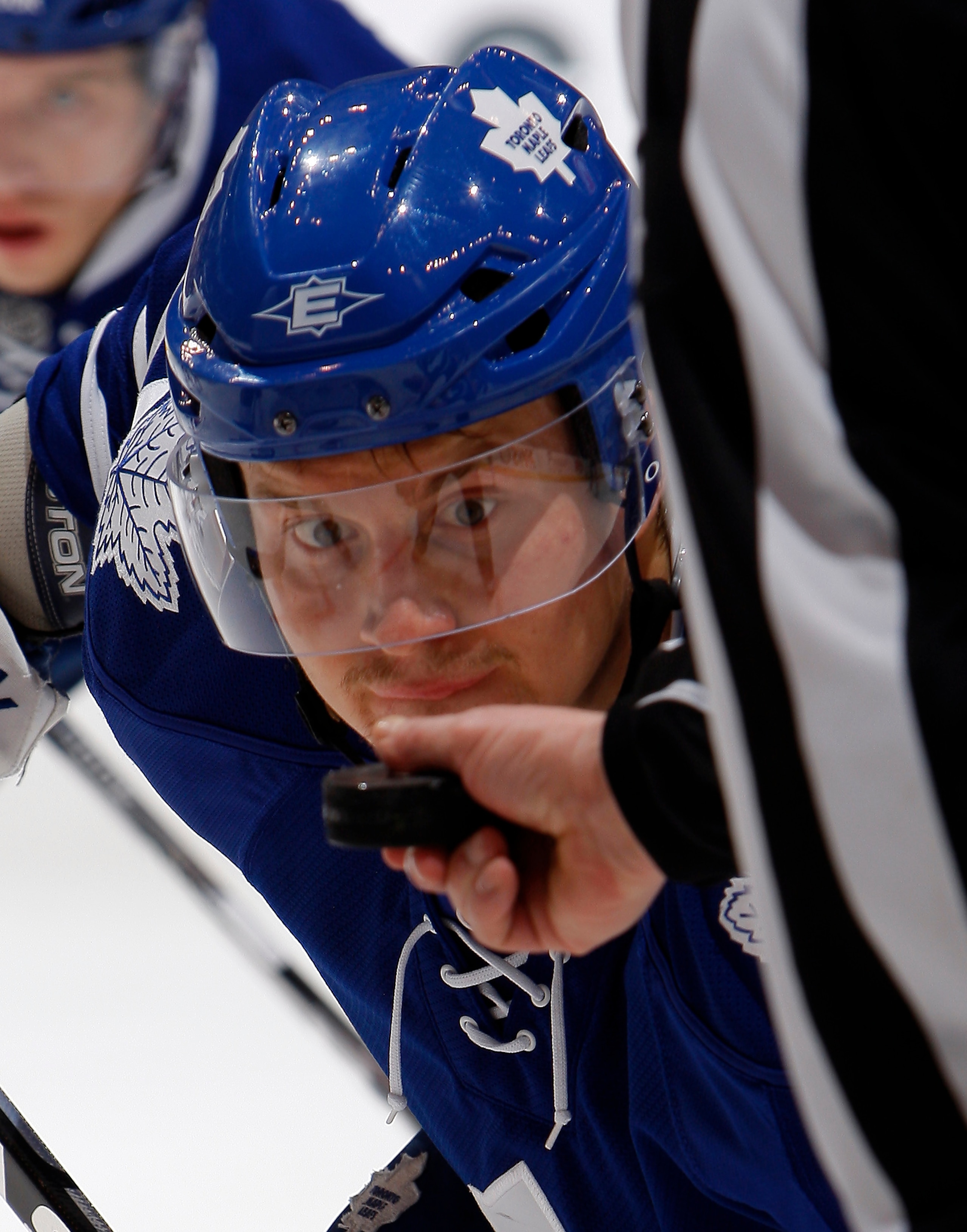 TORONTO, CANADA - JANUARY 15: Mikhail Grabovski #84 of the Toronto Maple Leafs watches the puck during a faceoff against the Calgary Flames during game action at the Air Canada Centre January 15, 2011 in Toronto, Ontario, Canada. (Photo by Abelimages/Get TORONTO, CANADA - JANUARY 15: Mikhail Grabovski #84 of the Toronto Maple Leafs watches the puck during a faceoff against the Calgary Flames during game action at the Air Canada Centre January 15, 2011 in Toronto, Ontario, Canada. (Photo by Abelimages/Get