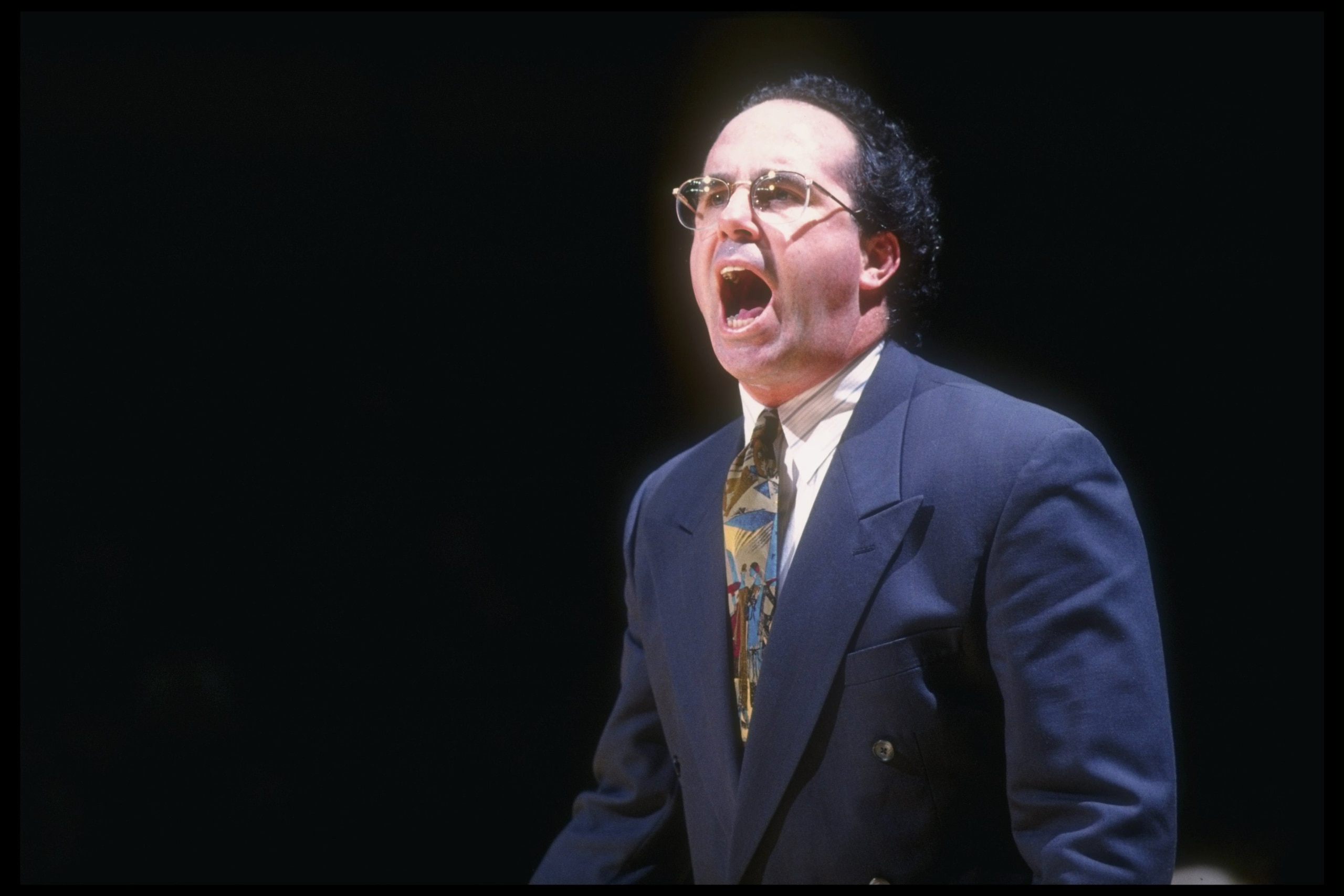 10 Feb 1994:  Kevin O''Neill yells during a game between the Marquette Golden Eagles and the Cincinnati Bearcats.  Marquette won the game, 61-60. Mandatory Credit: Jamie Sabau  /Allsport