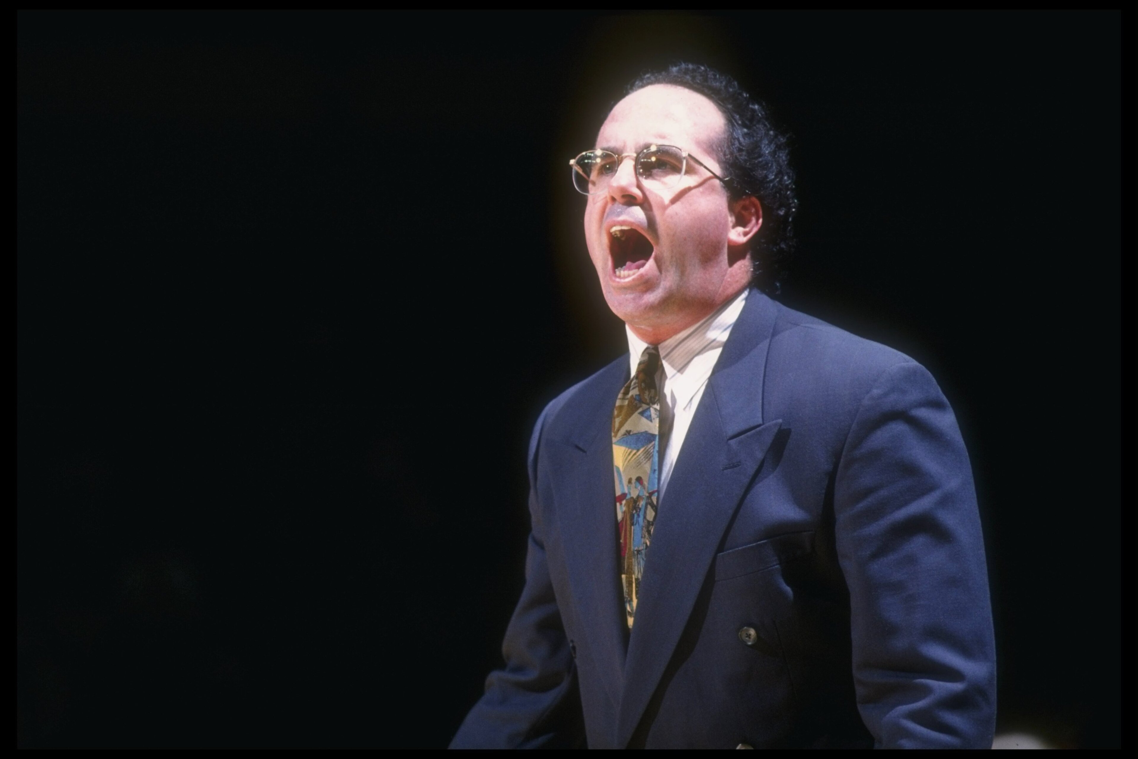 10 Feb 1994:  Kevin O''Neill yells during a game between the Marquette Golden Eagles and the Cincinnati Bearcats.  Marquette won the game, 61-60. Mandatory Credit: Jamie Sabau  /Allsport