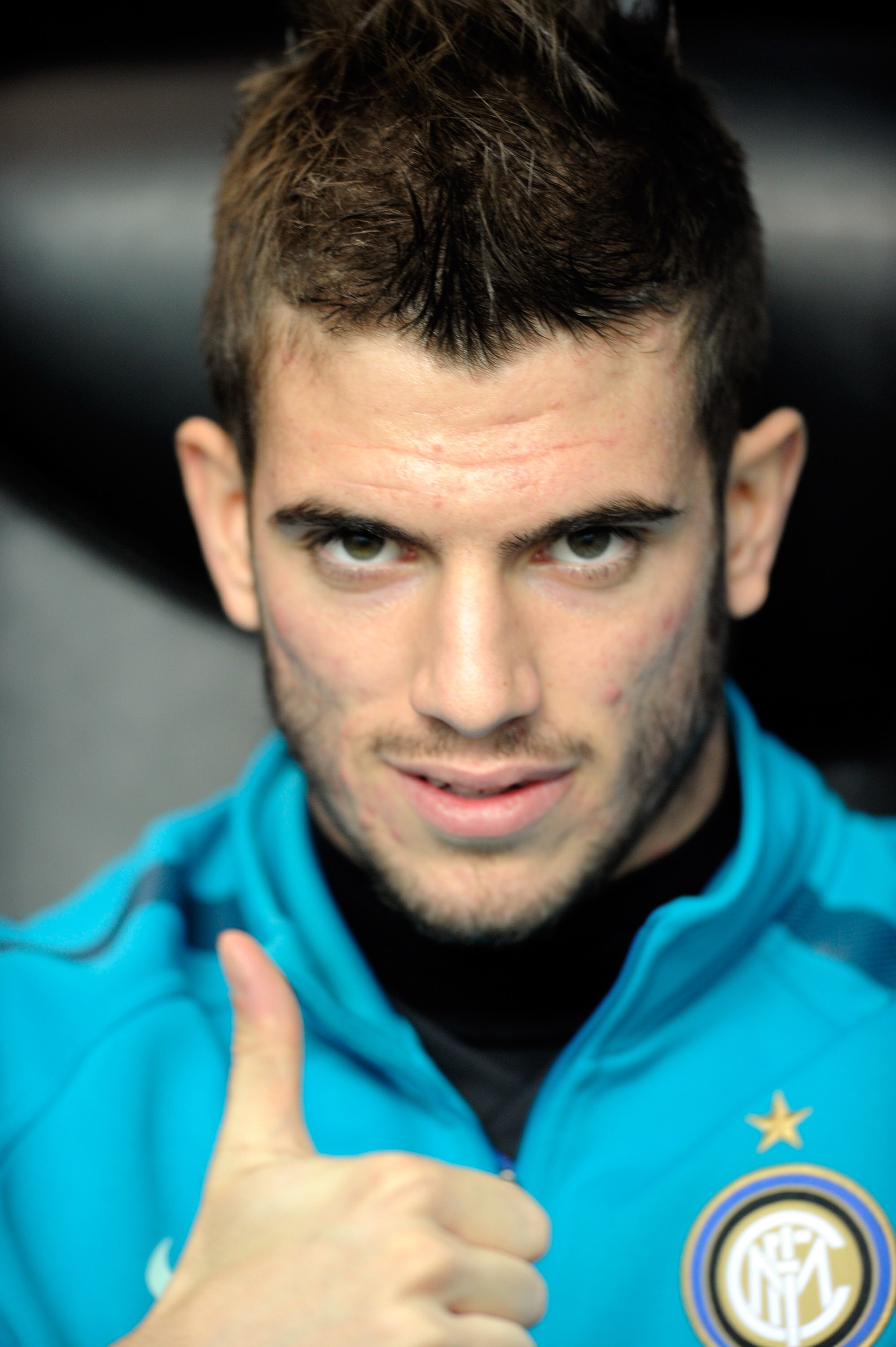 MILAN, ITALY - JANUARY 15:  Davide Santon of FC Internazionale Milano during the Serie A match between Inter and Bologna at Stadio Giuseppe Meazza on January 15, 2011 in Milan, Italy.  (Photo by Claudio Villa/Getty Images)
