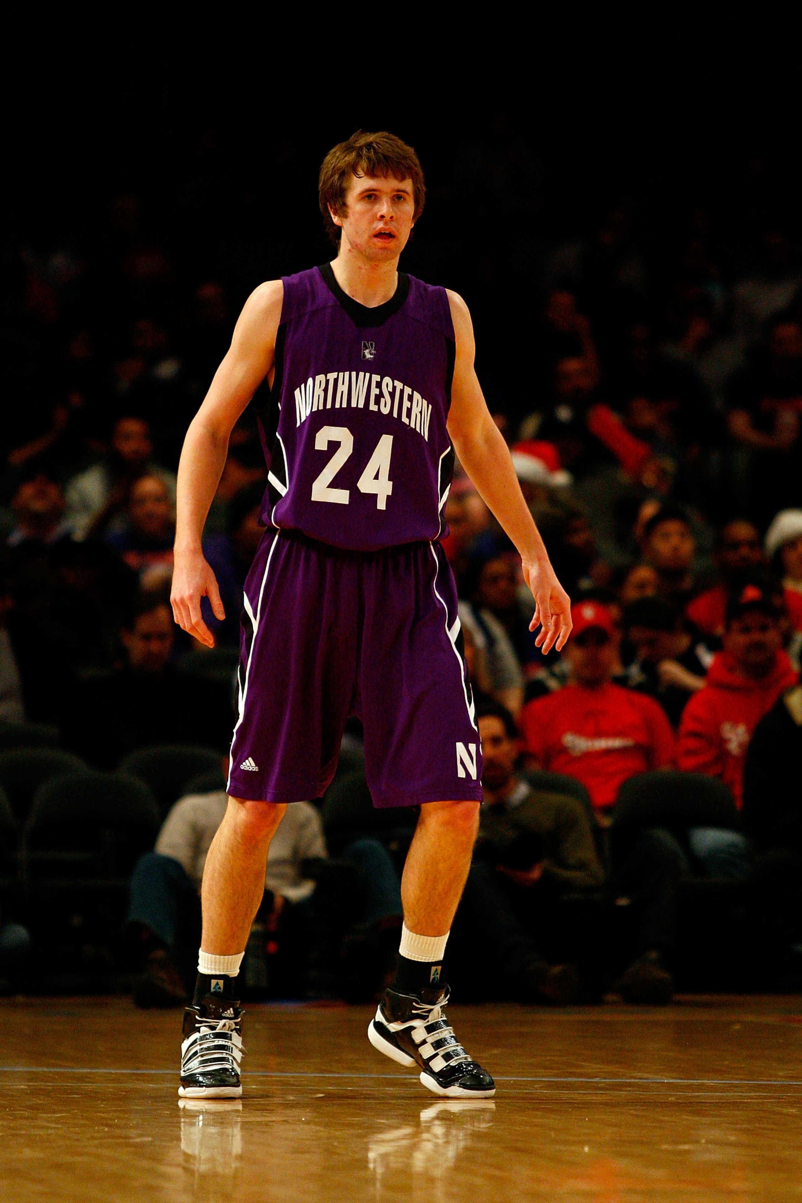NEW YORK, NY - DECEMBER 20:  John Shurna #24 of the Northwestern Wildcats looks on against the St. Francis Terriers during the Madison Square Garden Holiday Festival at Madison Square Garden on December 20, 2010 in New York City.  (Photo by Chris Chambers