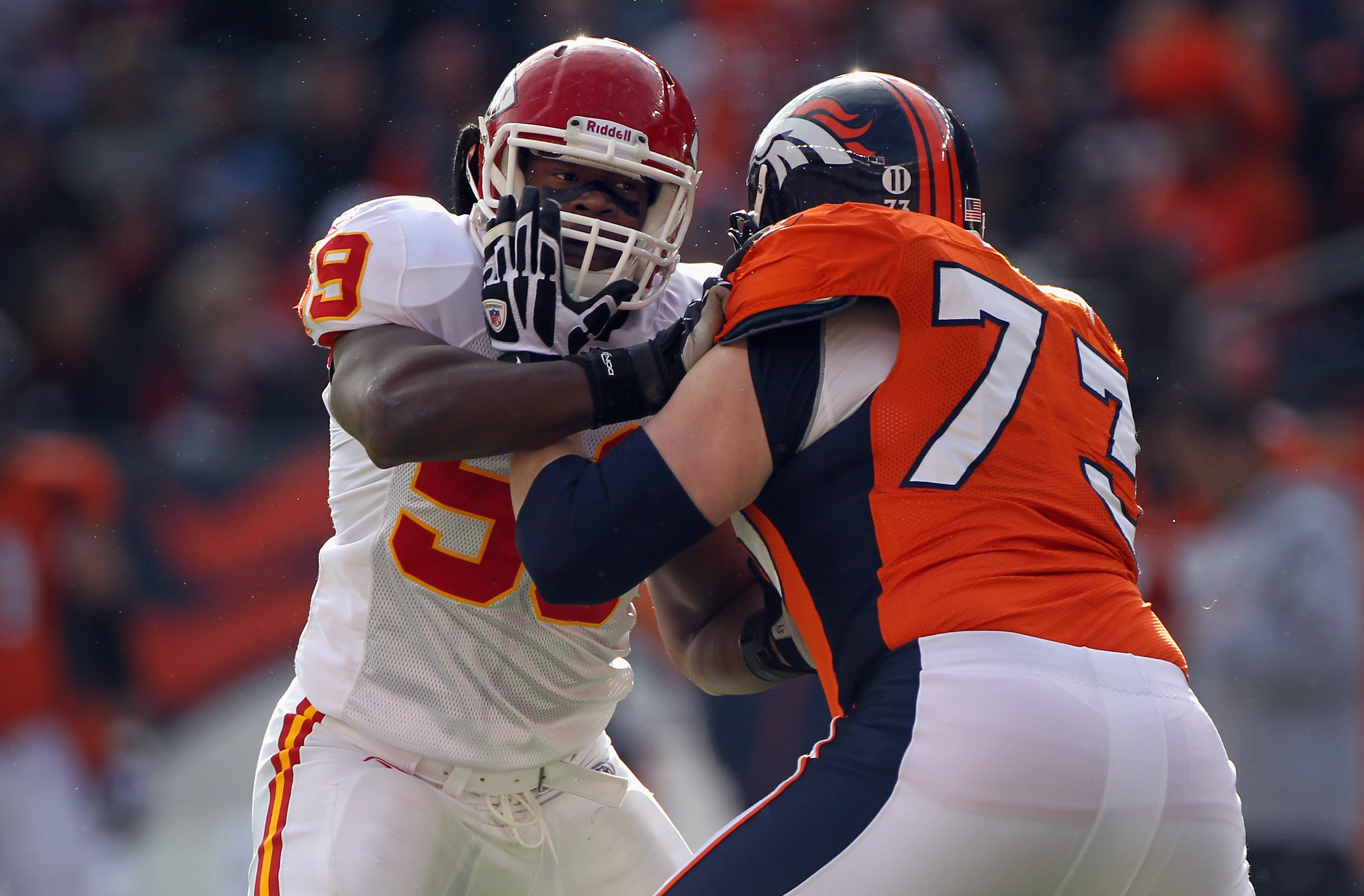 Denver Broncos lineman Chris Kuper is injured during the first News  Photo - Getty Images