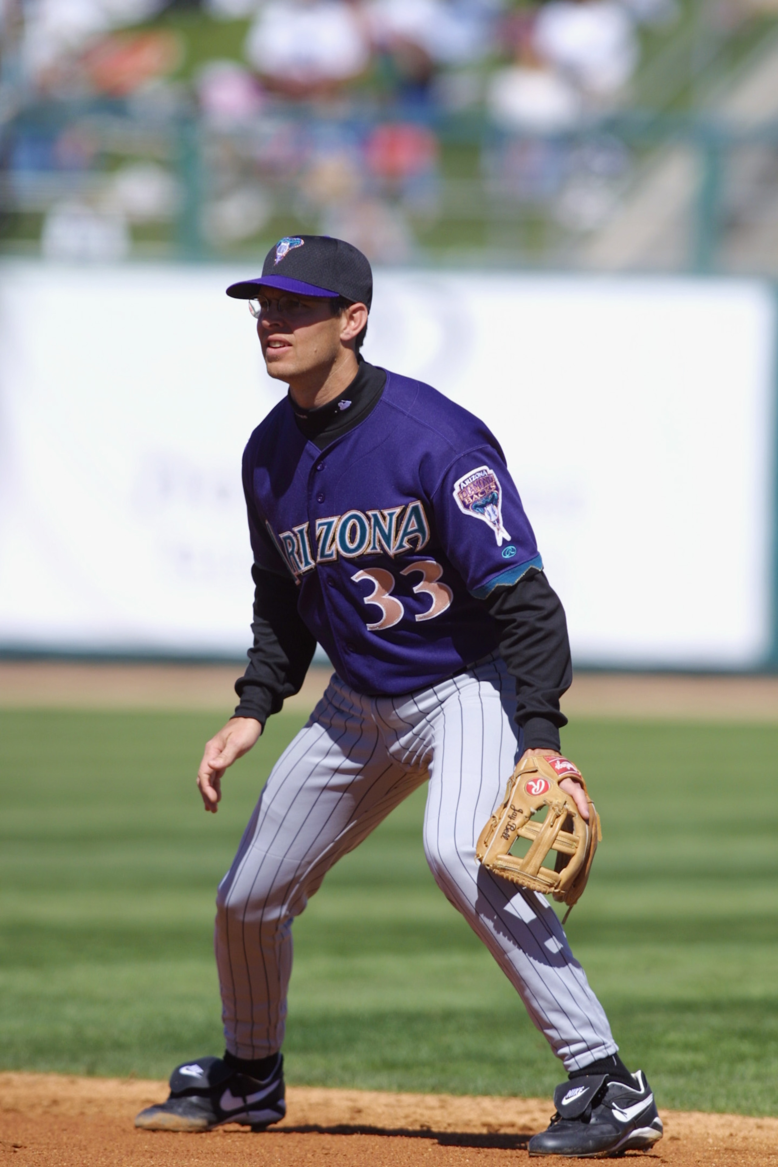 03 Mar 2002 : Jay Bell of the Arizona Diamondbacks during the Spring Training Game against the Chicago White Sox at Tucson Electric Field in Tucson, Arizona. The White Sox won 7-5. DIGITAL IMAGE. Mandatory Credit: Todd Warshaw/Getty Images