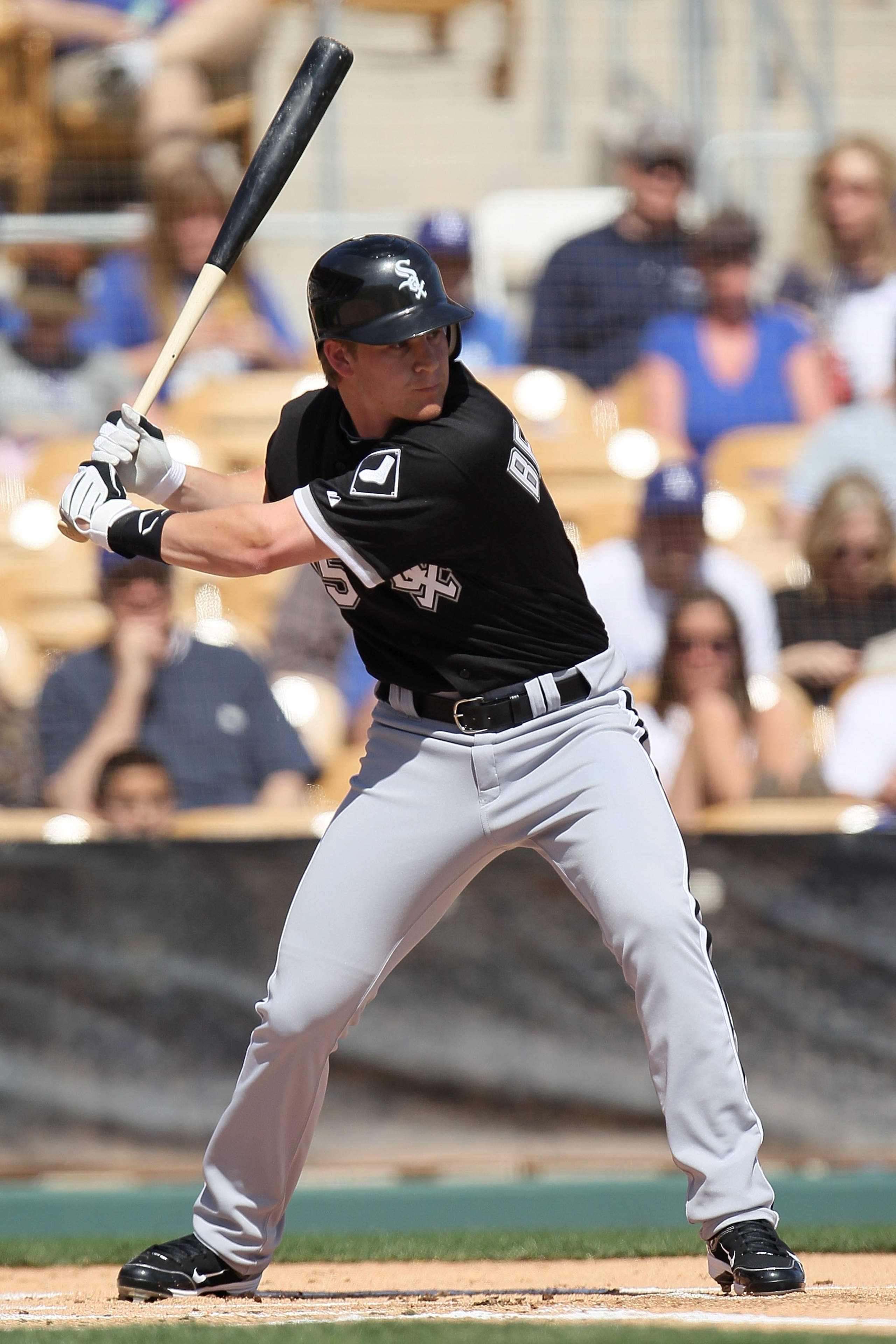 GLENDALE, AZ - MARCH 06: Gordon Beckham #15 of the Chicago White Sox bats against the Los Angeles Dodgers during a spring training game at The Ballpark at Camelback Ranch on March 6, 2010 in Glendale, Arizona. (Photo by Chris McGrath/Getty Images) GLENDALE, AZ - MARCH 06: Gordon Beckham #15 of the Chicago White Sox bats against the Los Angeles Dodgers during a spring training game at The Ballpark at Camelback Ranch on March 6, 2010 in Glendale, Arizona. (Photo by Chris McGrath/Getty Images)