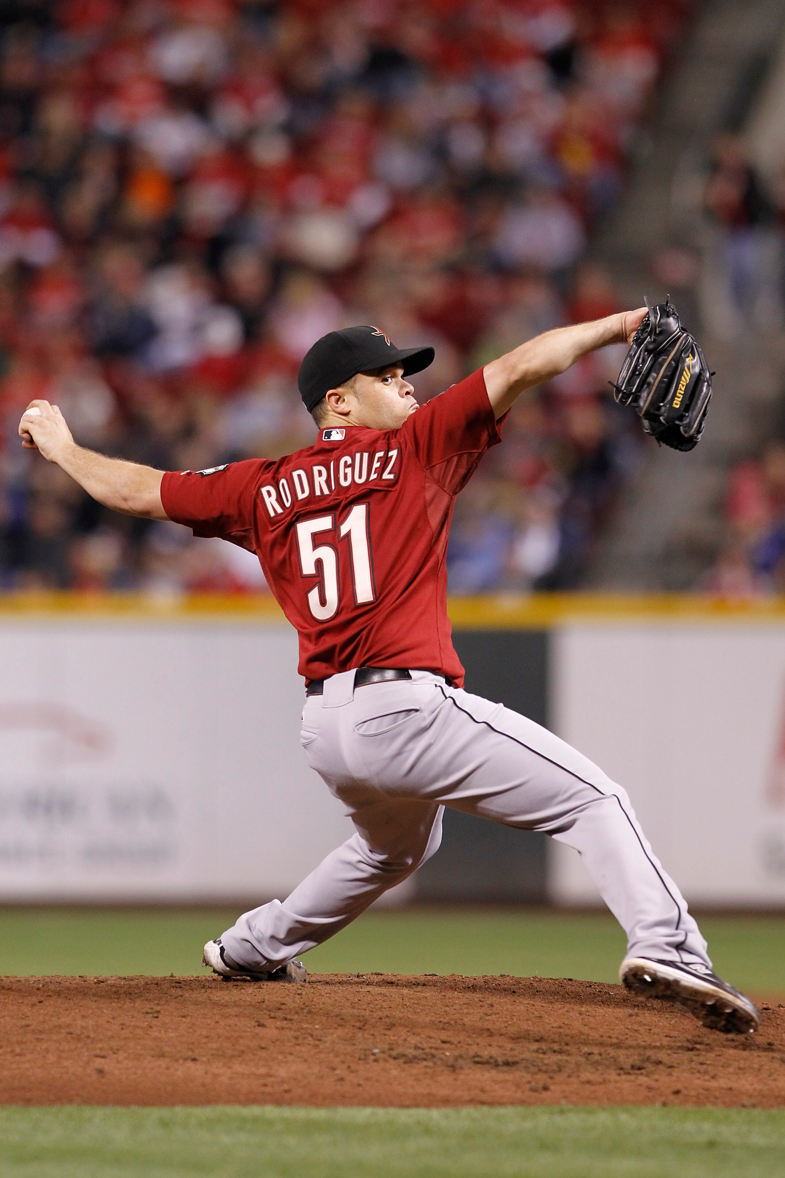 CINCINNATI, OH - SEPTEMBER 28: Wandy Rodriguez #51 of the Houston Astros pitches against the Cincinnati Reds at Great American Ball Park on September 28, 2010 in Cincinnati, Ohio. The Reds won 3-2 to clinch the NL Central Division title. (Photo by Joe Rob