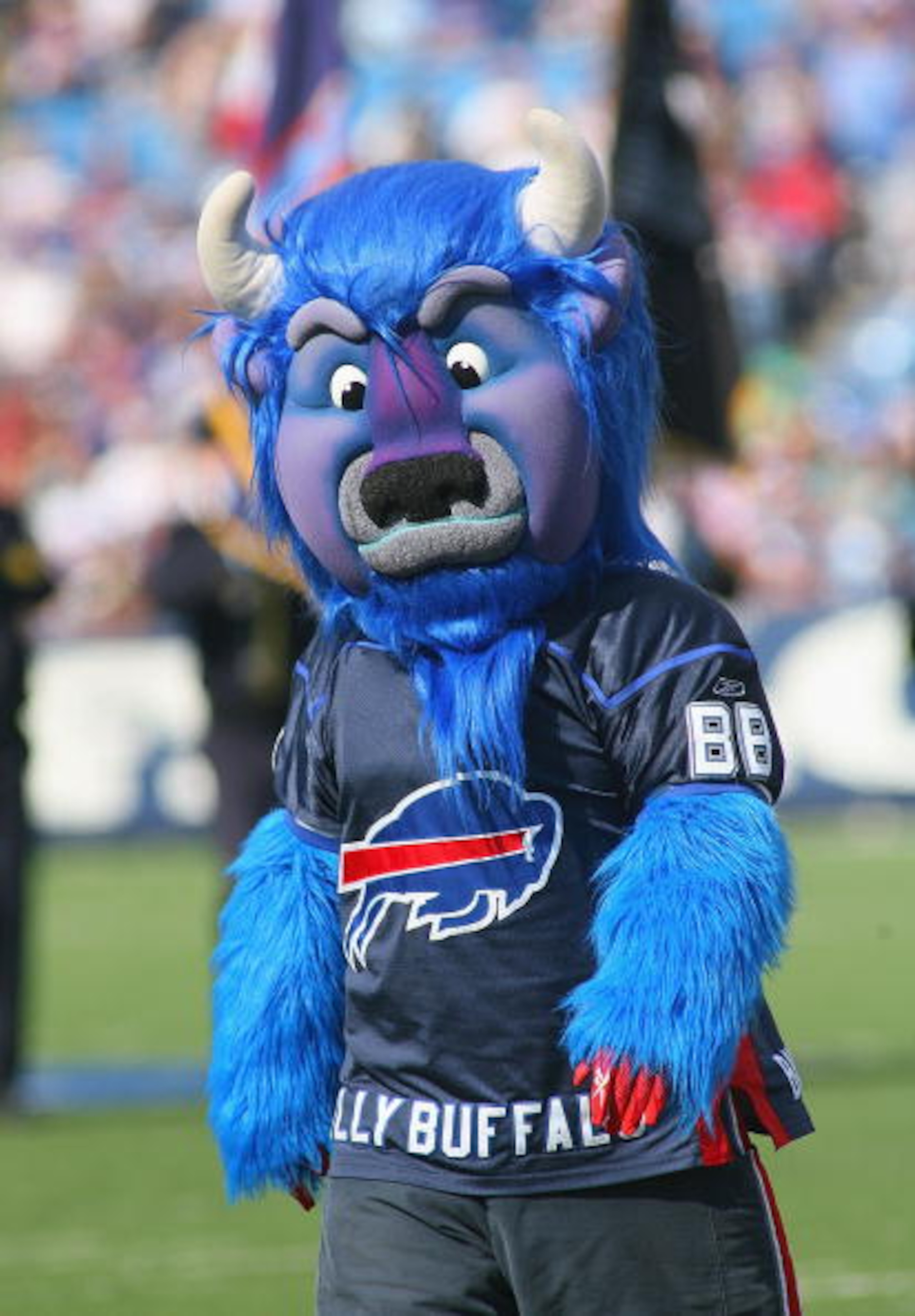 ORCHARD PARK, NY - OCTOBER 10: Buffalo Bills mascot Billy Buffalo walks off the field prior to play against the Jacksonville Jaguars at Ralph Wilson Stadium on October 10, 2010 in Orchard Park, New York. Jacksonnville won 36-26. (Photo by Rick Stewart/Get ORCHARD PARK, NY - OCTOBER 10: Buffalo Bills mascot Billy Buffalo walks off the field prior to play against the Jacksonville Jaguars at Ralph Wilson Stadium on October 10, 2010 in Orchard Park, New York. Jacksonnville won 36-26. (Photo by Rick Stewart/Get