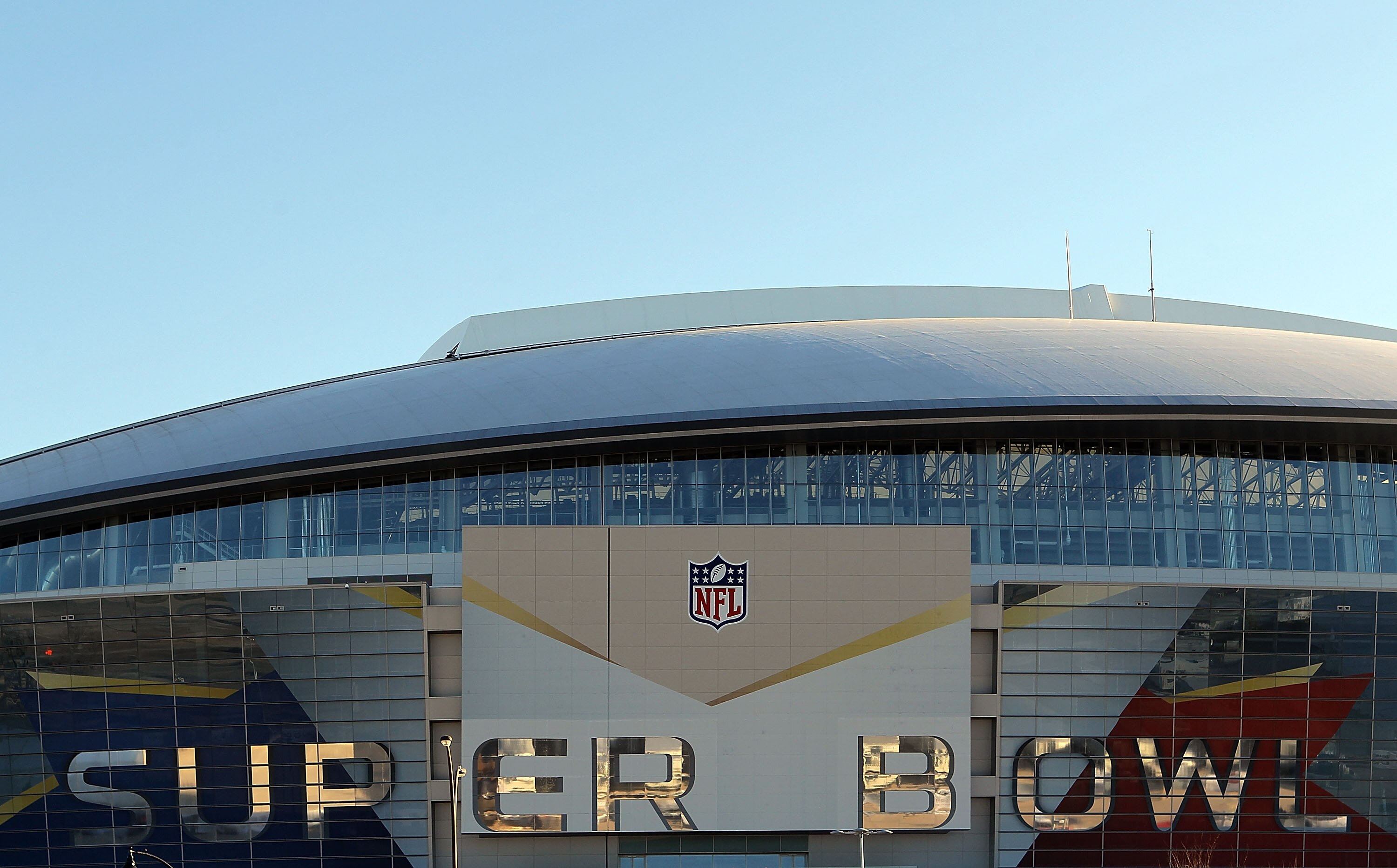 ARLINGTON, TX - JANUARY 27:  A view of Cowboys Stadium on January27, 2011 in Arlington, Texas.  Cowboys Stadium will host Super Bowl XLV on February 6, 2011 between the Pittsburgh Steelers and the Green Bay Packers in Dallas, Texas.  (Photo by Ronald Mart