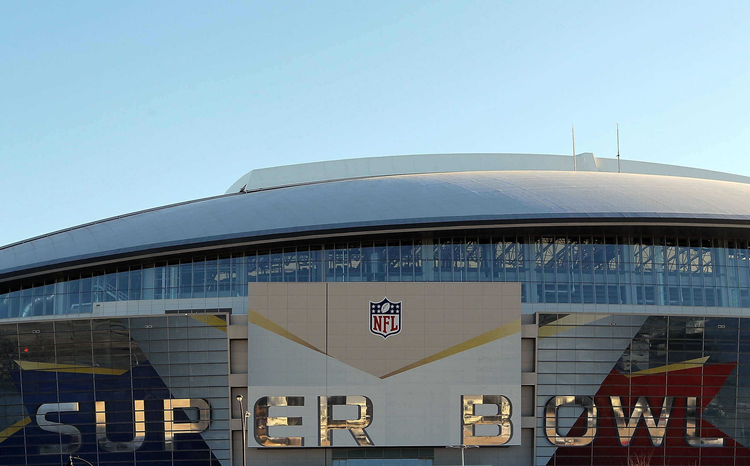 ARLINGTON, TX - JANUARY 27:  A view of Cowboys Stadium on January27, 2011 in Arlington, Texas.  Cowboys Stadium will host Super Bowl XLV on February 6, 2011 between the Pittsburgh Steelers and the Green Bay Packers in Dallas, Texas.  (Photo by Ronald Mart