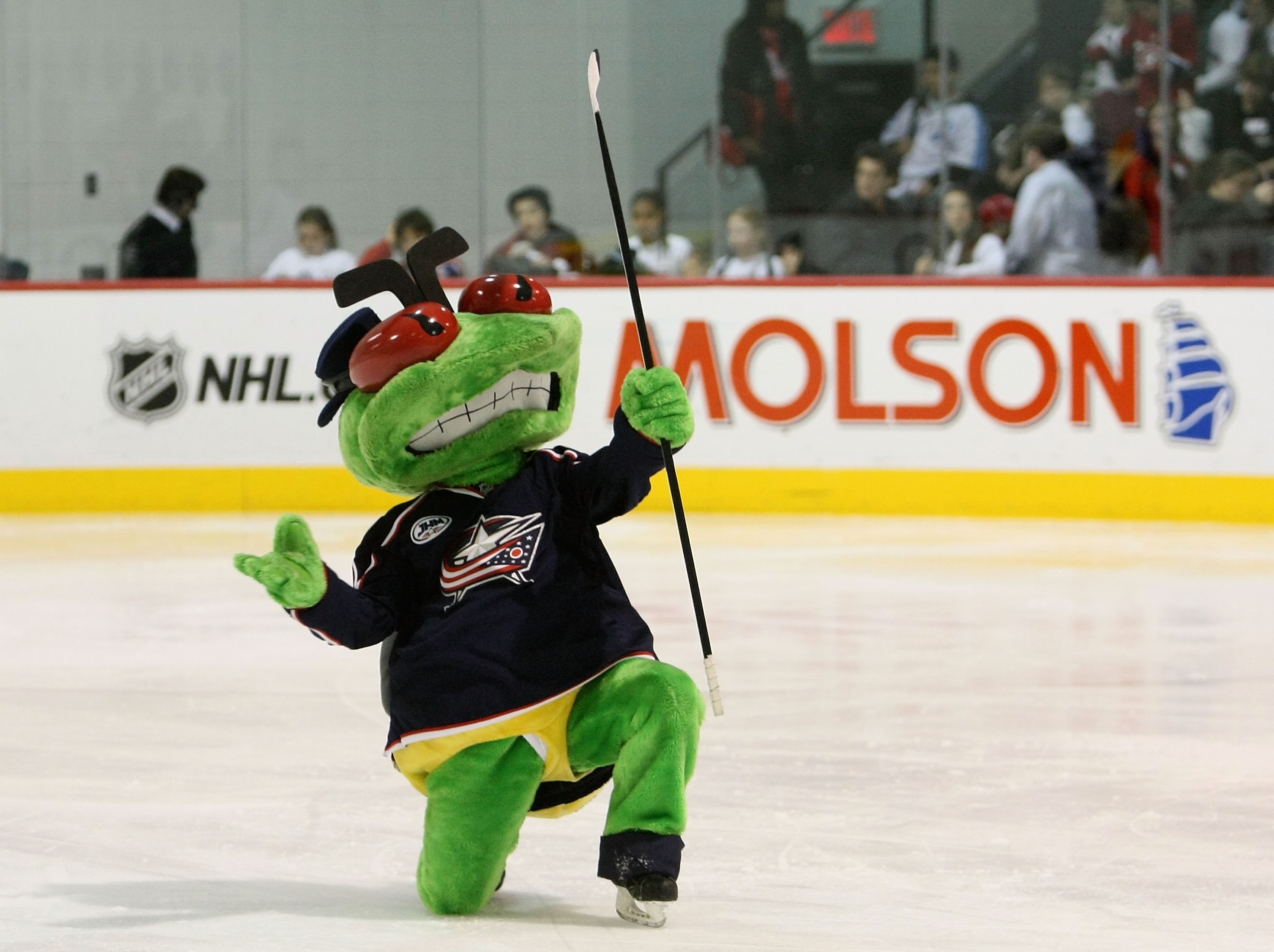 MONTREAL - JANUARY 25: Columbus Blue Jackets mascot, Stinger performs on the ice during the NHL All Star Mascot Breakfast at the Bell Centre Sports Complex on January 25, 2009 in Montreal, Canada. (Photo by Nick Laham/Getty Images) MONTREAL - JANUARY 25: Columbus Blue Jackets mascot, Stinger performs on the ice during the NHL All Star Mascot Breakfast at the Bell Centre Sports Complex on January 25, 2009 in Montreal, Canada. (Photo by Nick Laham/Getty Images)