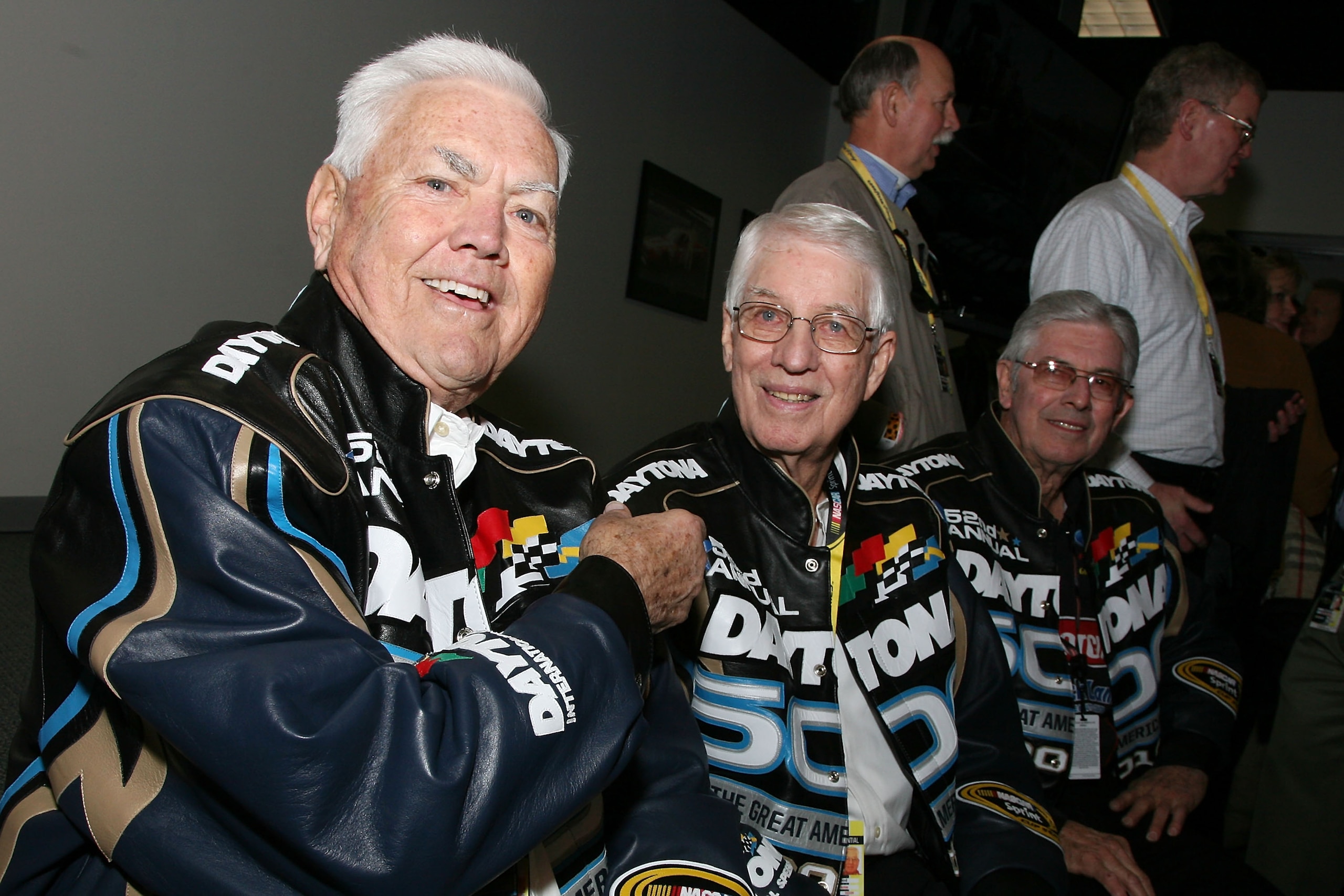 DAYTONA BEACH, FL - FEBRUARY 14: (L-R) NASCAR legends Junior Johnson, Glenn Wood and Leonard Wood attend the NASCAR Sprint Cup Series Daytona 500 at Daytona International Speedway on February 14, 2010 in Daytona Beach, Florida. (Photo by Jerry Markland/ DAYTONA BEACH, FL - FEBRUARY 14: (L-R) NASCAR legends Junior Johnson, Glenn Wood and Leonard Wood attend the NASCAR Sprint Cup Series Daytona 500 at Daytona International Speedway on February 14, 2010 in Daytona Beach, Florida. (Photo by Jerry Markland/