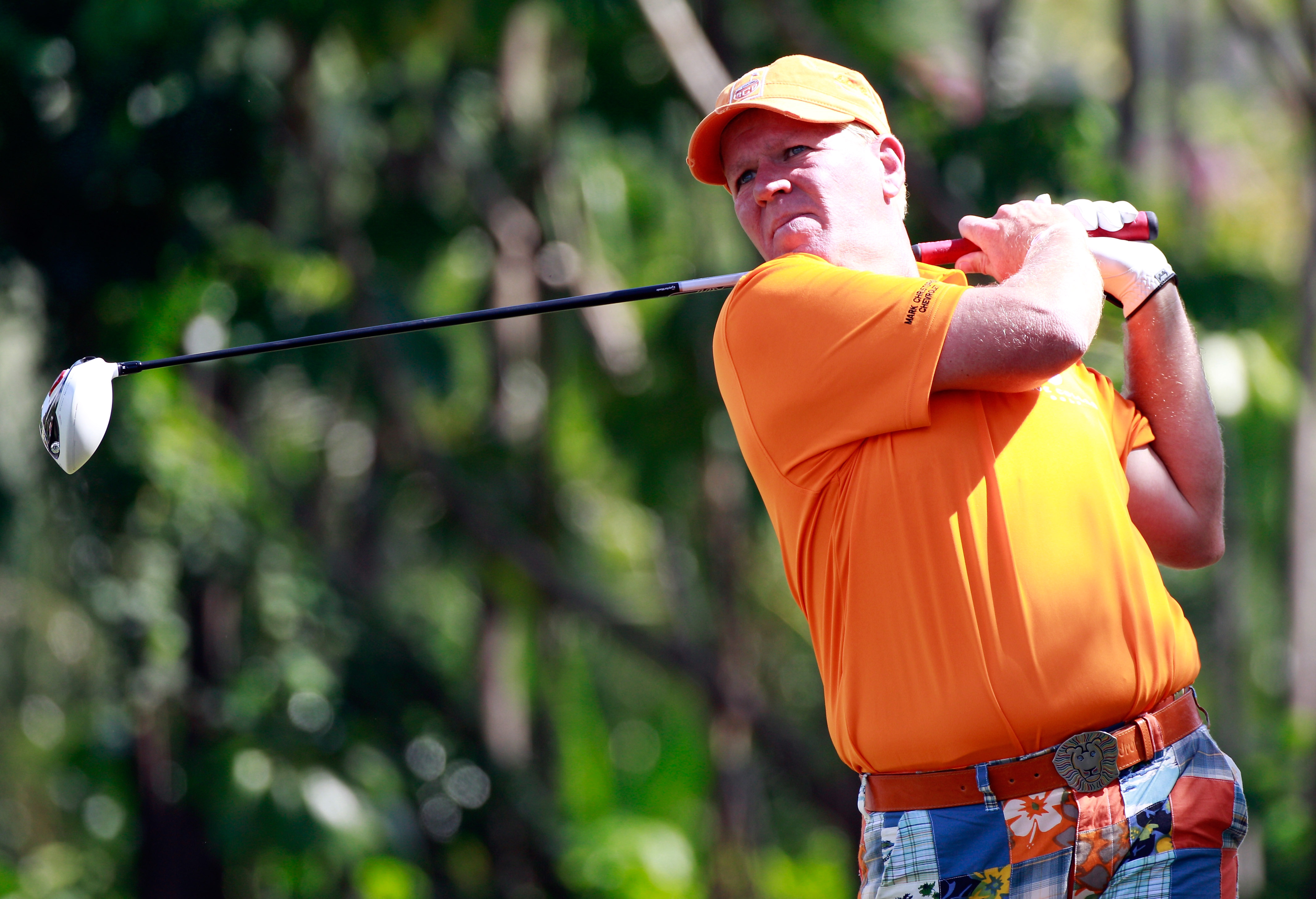 HONOLULU, HI - JANUARY 14:  John Daly hits a shot during the first round of the Sony Open at Waialae Country Club on January 14, 2011 in Honolulu, Hawaii.  (Photo by Sam Greenwood/Getty Images)