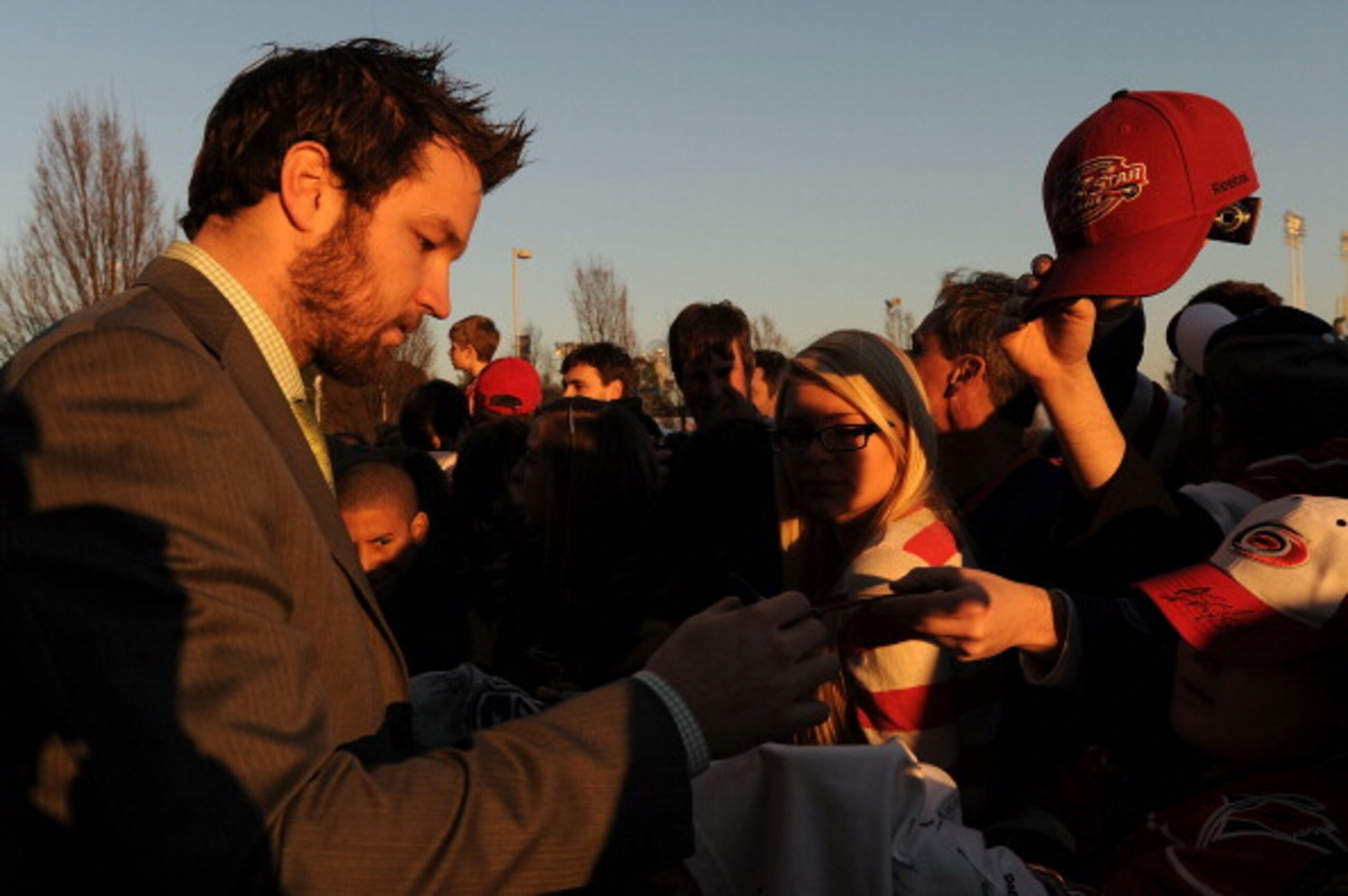 RALEIGH, NC - JANUARY 29:  Rick Nash #61 of the Columbus Blue Jackets and Team Staal arrives at the NHL All-Star red carpet part of 2011 NHL All-Star Weekend on January 29, 2011 in Raleigh, North Carolina.  (Photo by Harry How/Getty Images)
